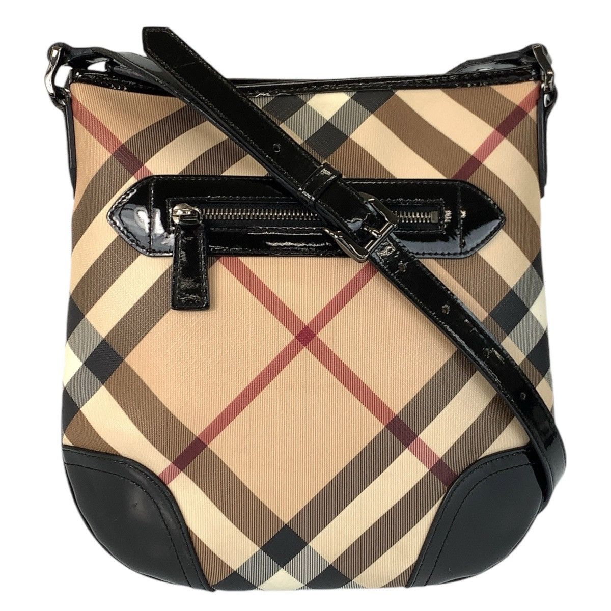 Burberry Burberry Burberry Check PVC Patent Leather Shoulder Bag Plastic / Synthetic Shoulder Bag DUTY FREE for USA Size ONE SIZE - 1 Thumbnail