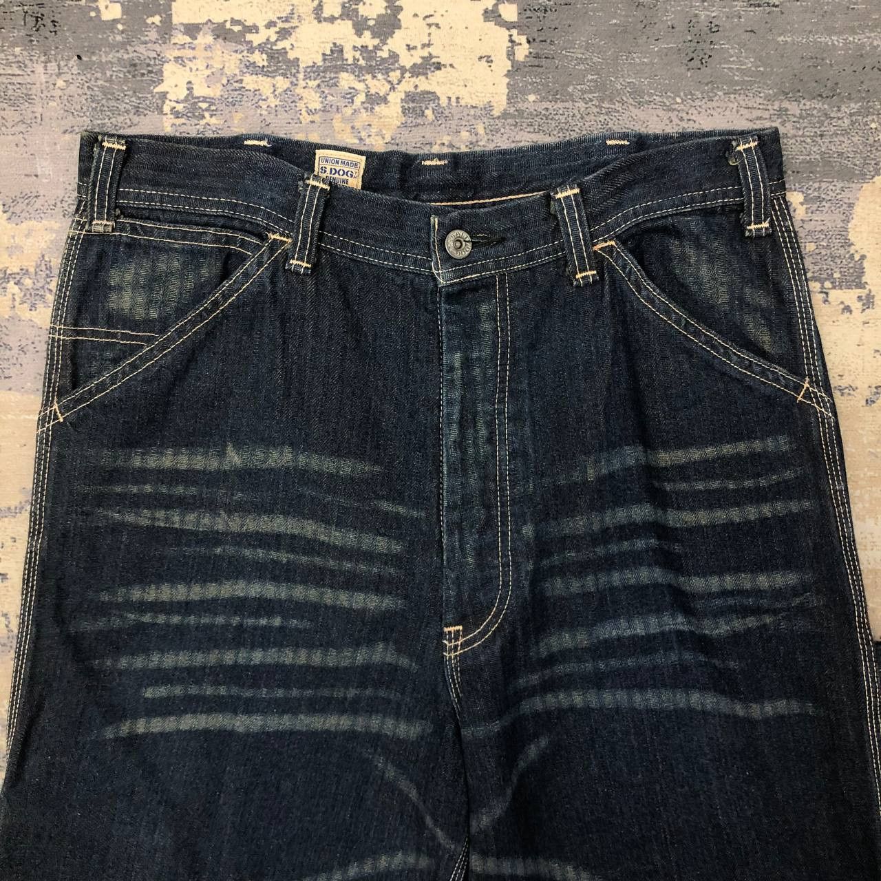 Vintage P54 VTG SALTY DOG x UNION MADE BAGGY CARPENTER JEANS Size US 31 - 3 Thumbnail