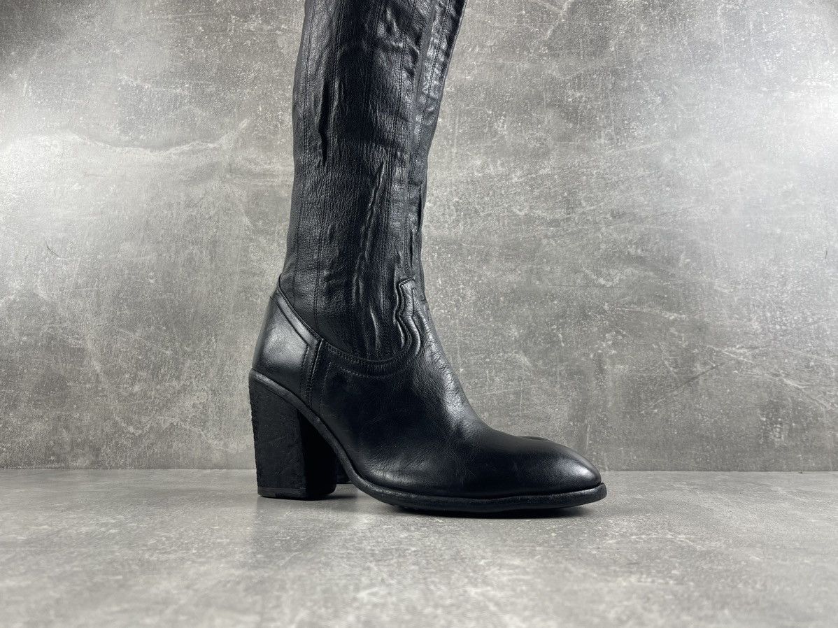 Other Fauzian Jeunesse Black Avant Garde Leather Tall Riding Boots Size US 9 / IT 39 - 2 Thumbnail