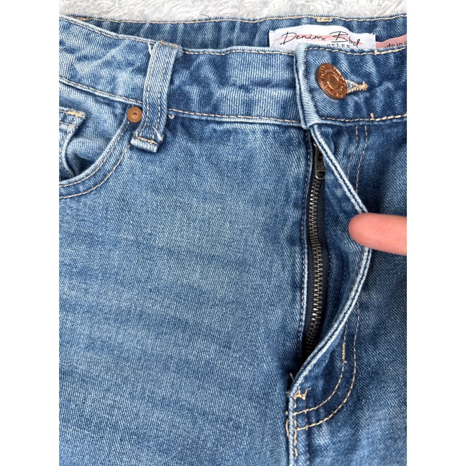 Vintage Denim Blvd Jeans Women 28 Blue Distressed High Rise Wide-Leg 28x29 Cotton Blend 5-Pocket Denim Jeans Womens Vintage No Size 28" / US 6 / IT 42 - 5 Thumbnail