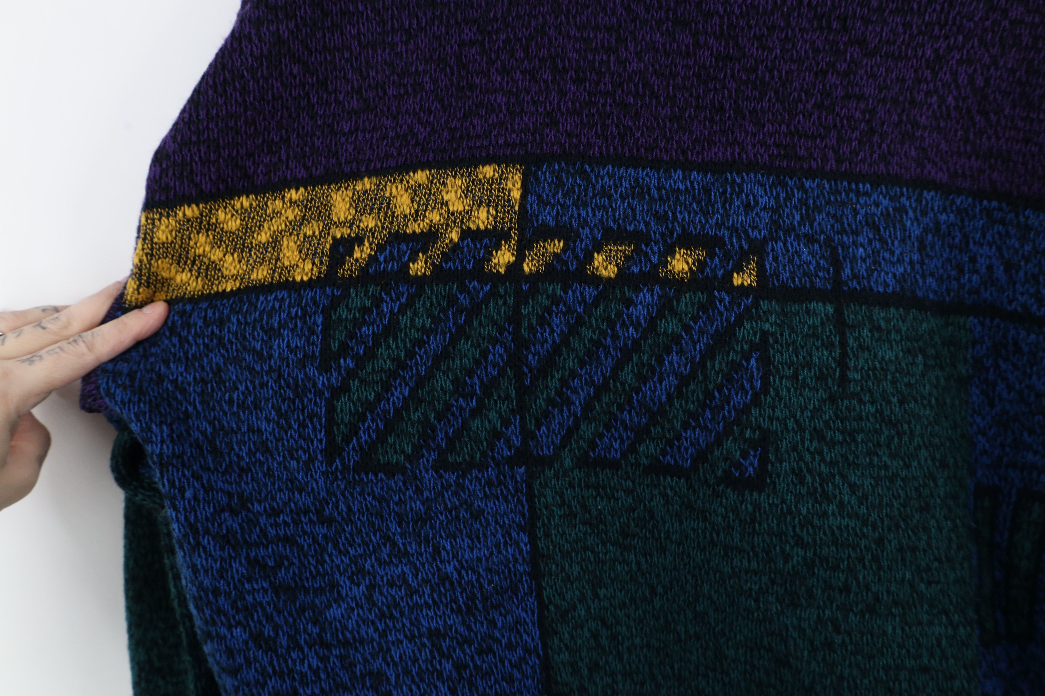 Vintage Vintage 90s Coogi Style Rainbow Geometric Knit Sweater Size US XL / EU 56 / 4 - 6 Thumbnail