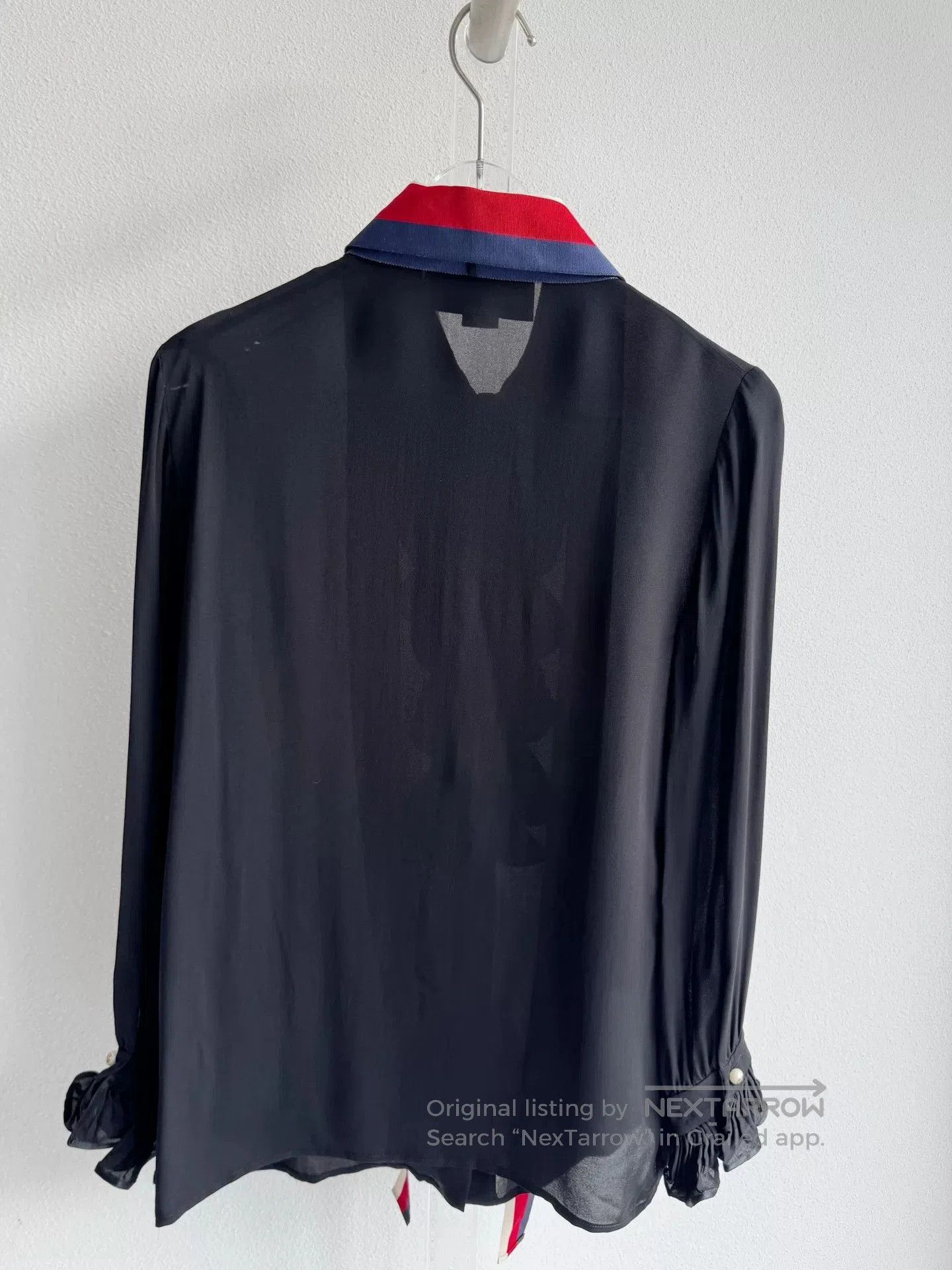 Gucci Gucci Black Ruffle Pearl Button Blouse. Size S / US 4 / IT 40 - 3 Thumbnail