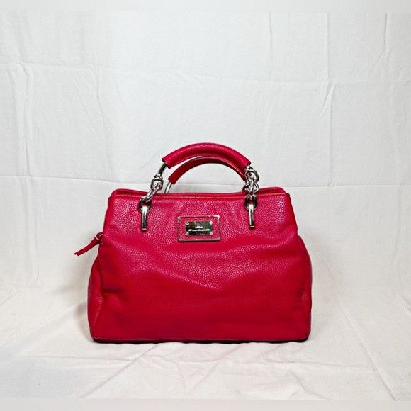 Lulu By Lulu Guinness Red Pebbled Leather Satchel Handbag, Women's