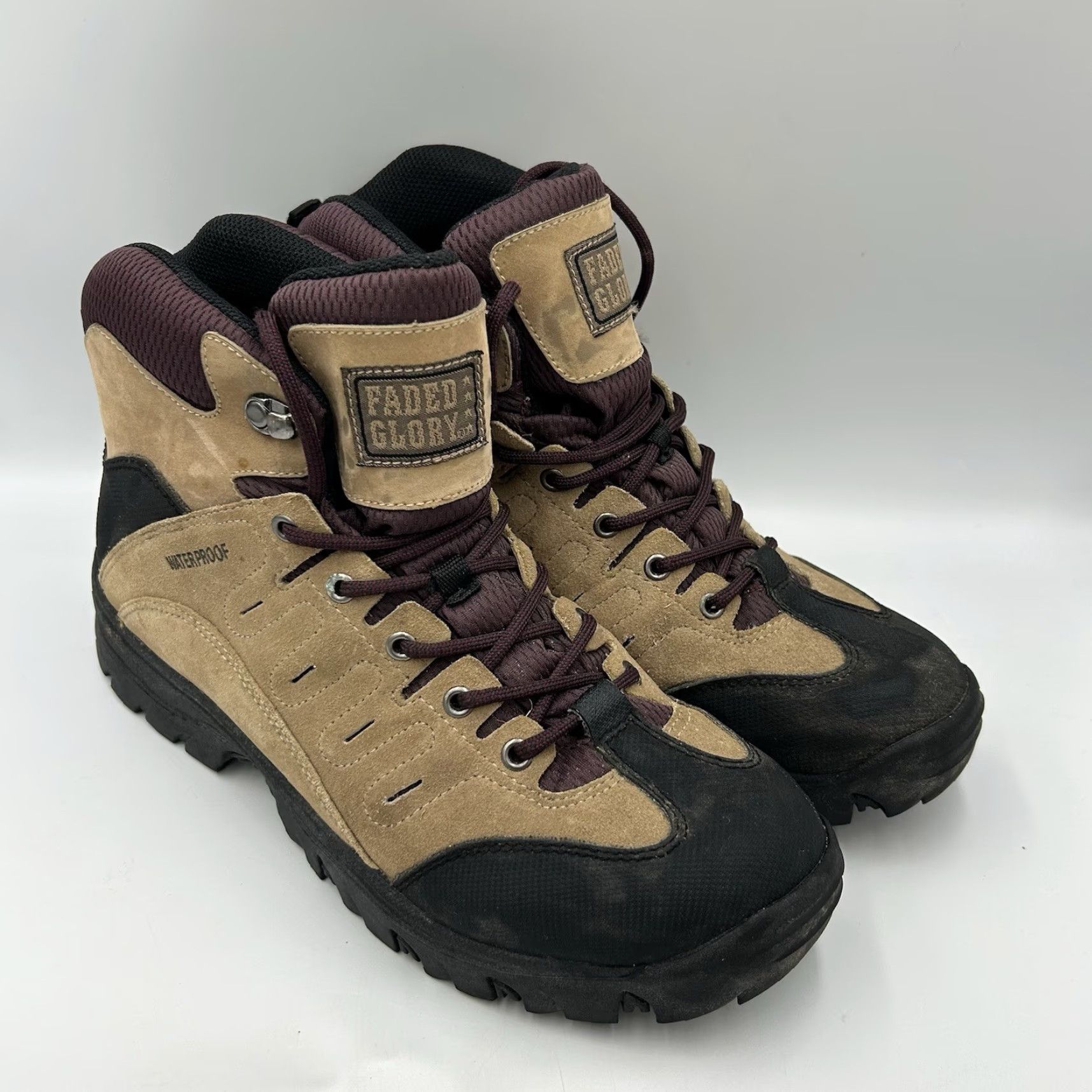 Faded Glory Faded Glory Montrose Waterproof Boots Desert Leather Brown Women's 11 Mens 9 Shoes Outdoor Size US 11 / IT 41 - 2 Thumbnail
