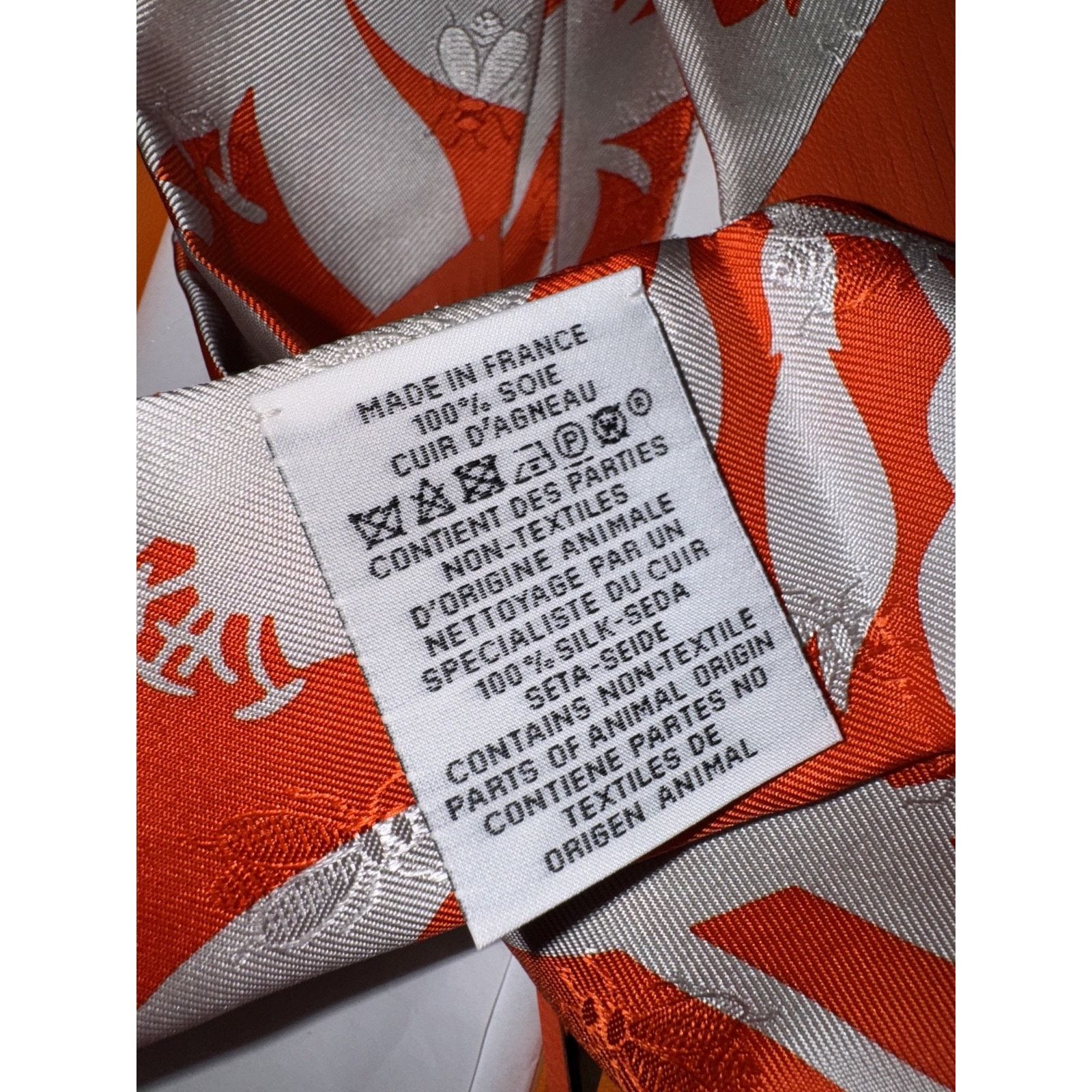 Hermes Hermes Scarf Twilly Fringe Leather Bouquet Vermillon Size ONE SIZE - 12 Thumbnail