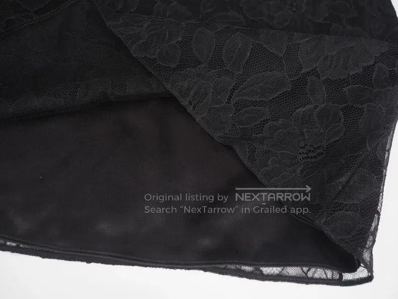 Dior Dior size M Black lace hollowed-out silk lined skirt Size 23" - 3 Thumbnail