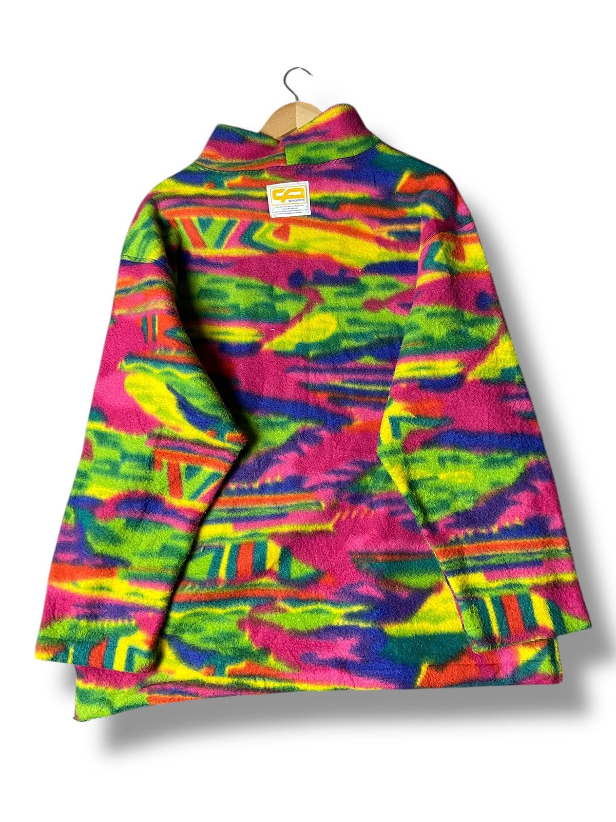 Japanese Brand CP Sports Multicolored Fleece Pullover Jacket (160) Size US XL / EU 56 / 4 - 2 Thumbnail