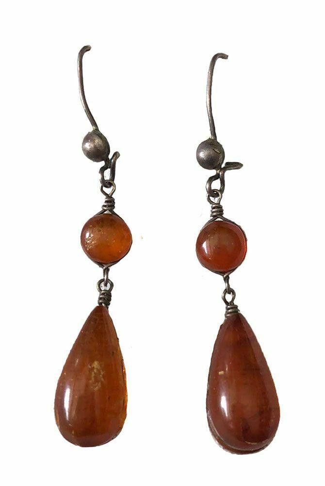 Designer Pre Owned Sterling Silver Mexican Amber Earrings Size ONE SIZE - 1 Preview
