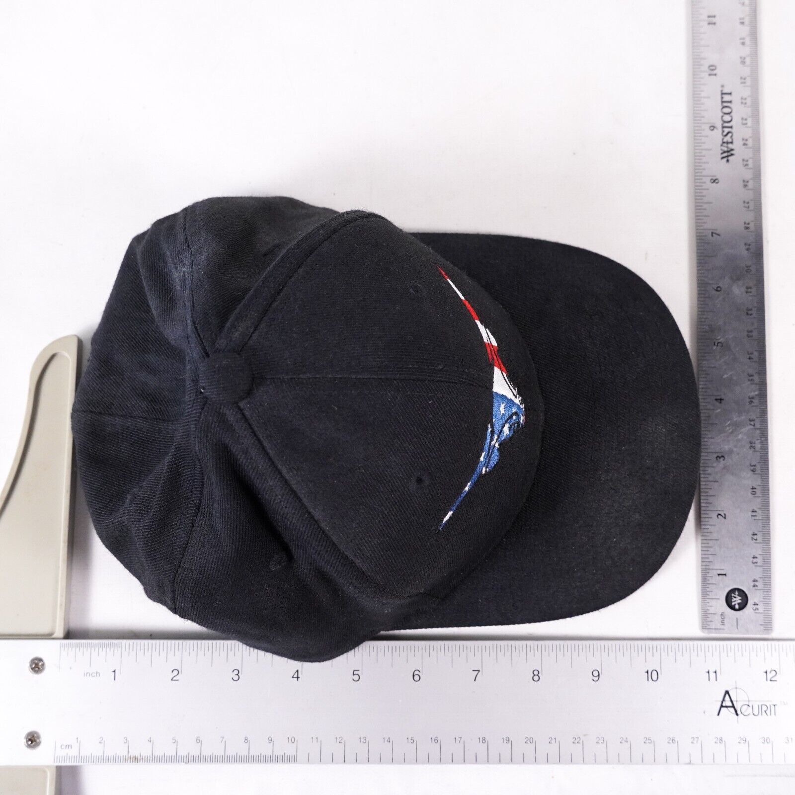 Other Flexfit USA American Flag Bull Cow Fit Baseball Hat Cap Blk Size ONE SIZE - 10 Thumbnail