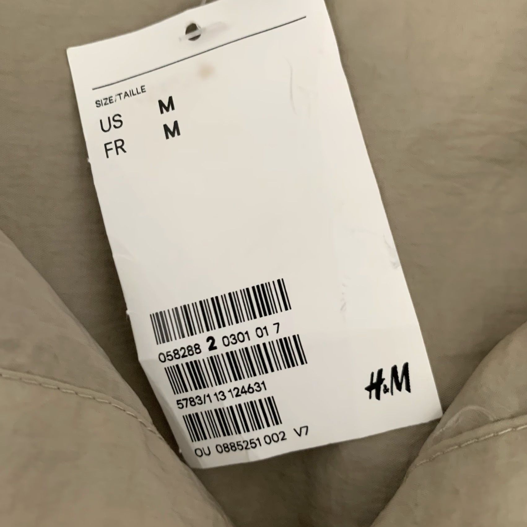 H&M Divided H&M Windbreaker Jacket Womens M Khaki Crinkle Snap Lightweight NEW Size M / US 6-8 / IT 42-44 - 5 Thumbnail