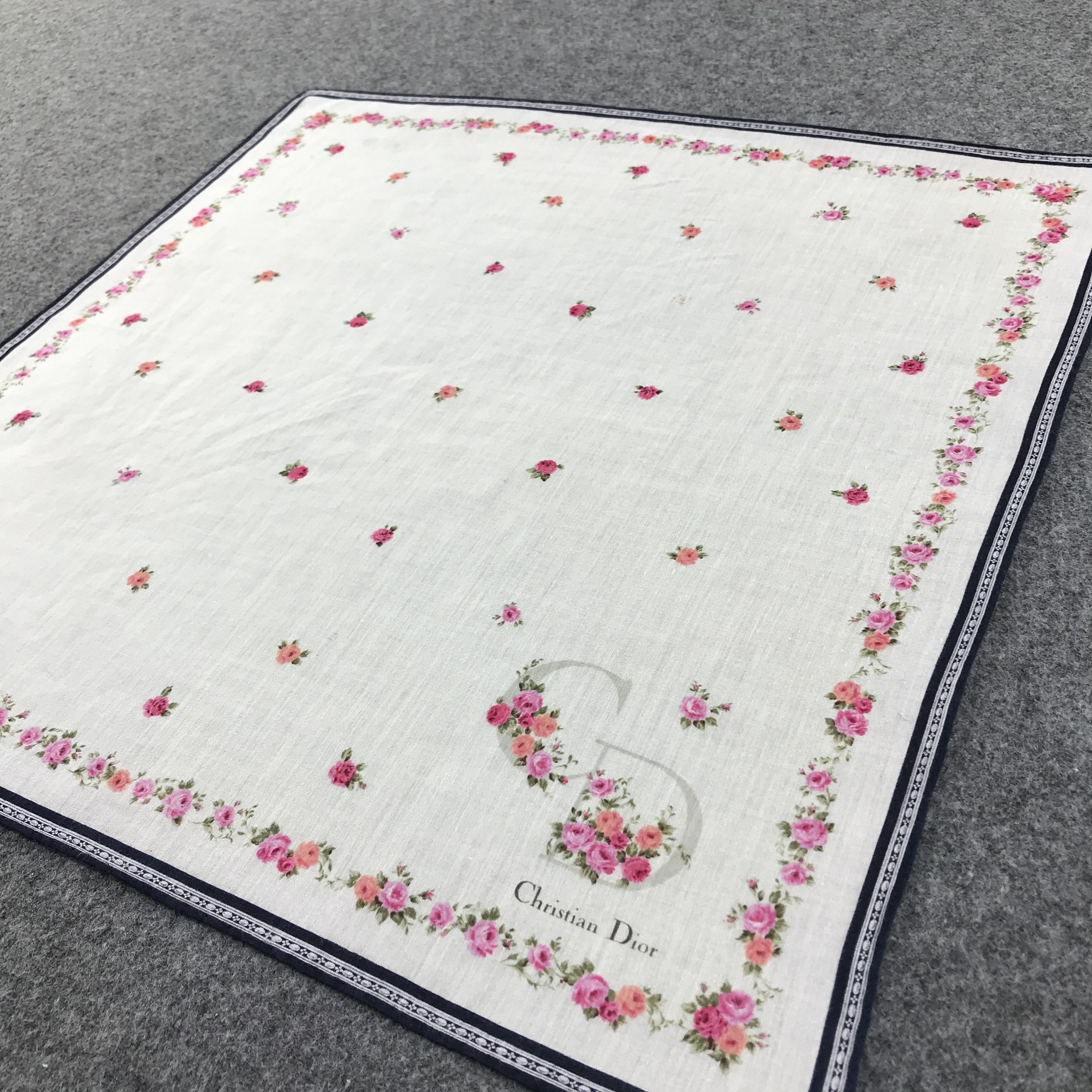 Christian Dior Monsieur Christian Dior CD Handkerchief Neckerchief Bandana H119 Size ONE SIZE - 2 Thumbnail