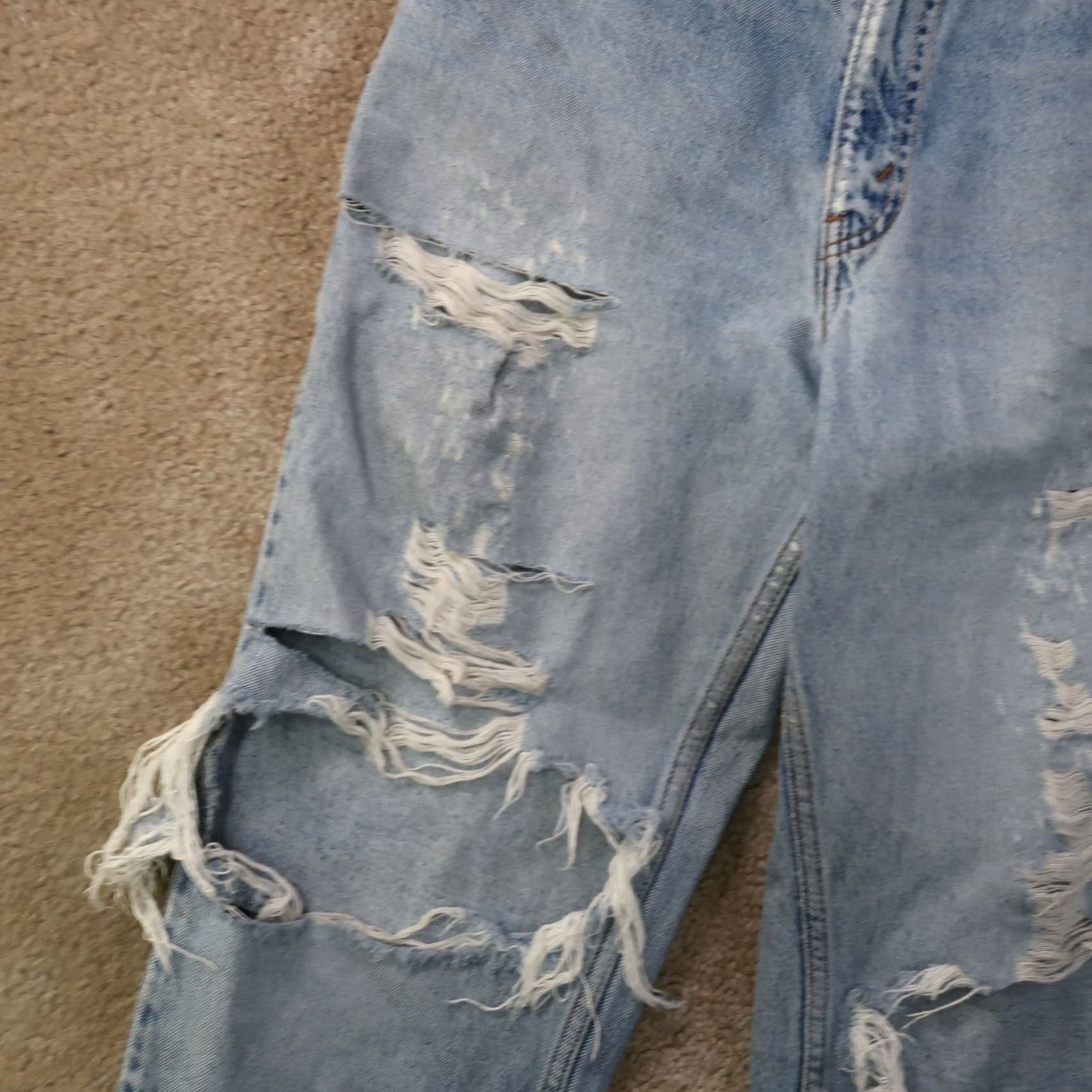 Levi's VINTAGE Levi's 550 Jeans Men 33x30 Relaxed Tapered Denim Blue Orange Tab Distressed 5-Pocket Size US 33 - 3 Thumbnail
