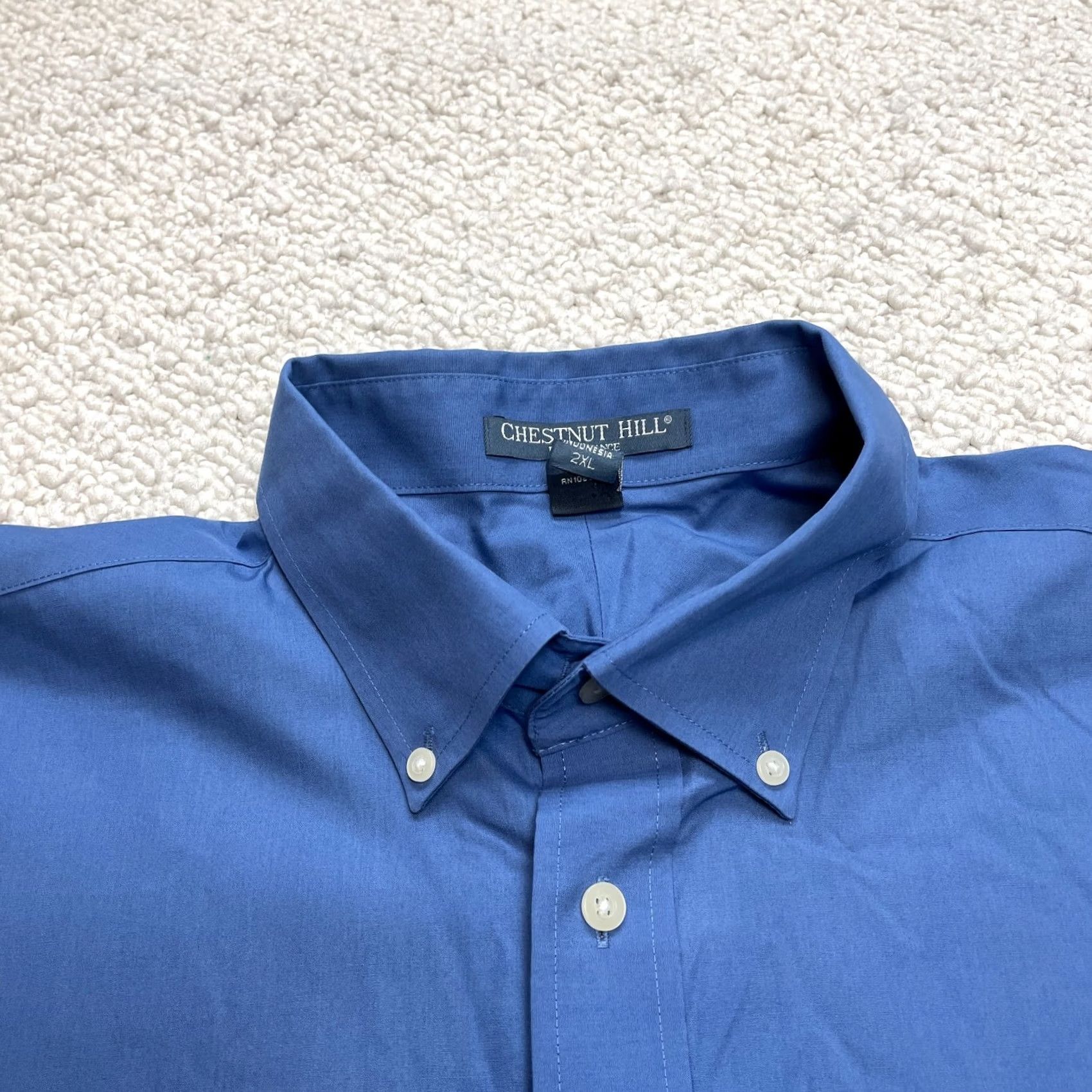 Vintage Chestnut Hill Shirt Mens 2XL Blue Button-Down Long Sleeve Knit Button Front Casual Business 2XL Mens Chestnut Hill Shirt Mens Blue 2XL Shirt Size US XXL / EU 58 / 5 - 6 Thumbnail
