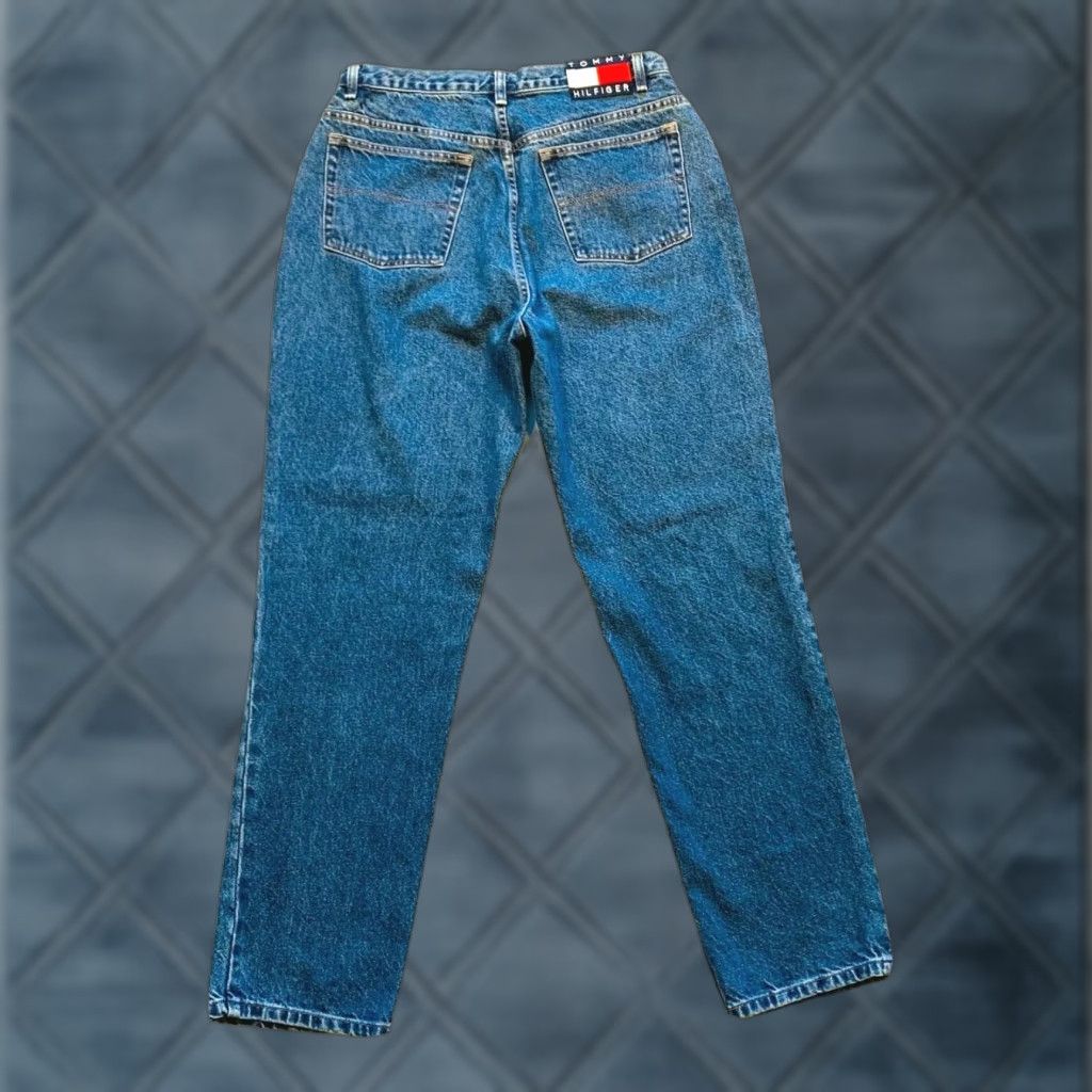 Tommy Hilfiger VINTAGE Tommy Hilfiger Perfect T Jean Mom Jeans High Rise Flag Crest 16 NWOT Jeans Women 90s Flag Crest Teal?? Size 38" / US 16 / IT 52 - 1 Thumbnail