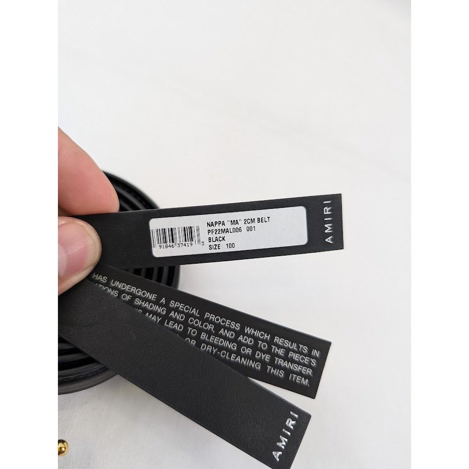 Amiri o1rshd1 Size:100 / Nappa "MA" 2CM Belt in Black Size 40 - 11 Thumbnail