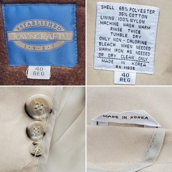 Vintage Vintage 80s Towncraft Double Breasted Belted British Khaki F Size US L / EU 52-54 / 3 - 5 Thumbnail