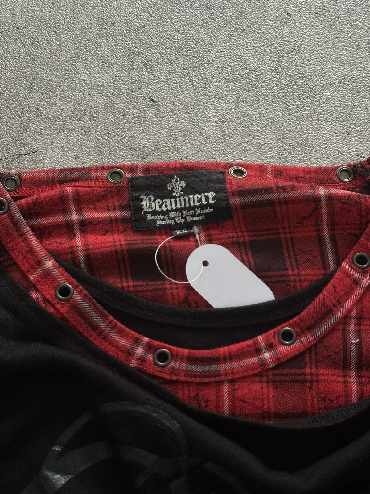 If Six Was Nine Japanese Baumere Double Layer Plaid Studded Punk Tee Size US M / EU 48-50 / 2 - 6 Thumbnail