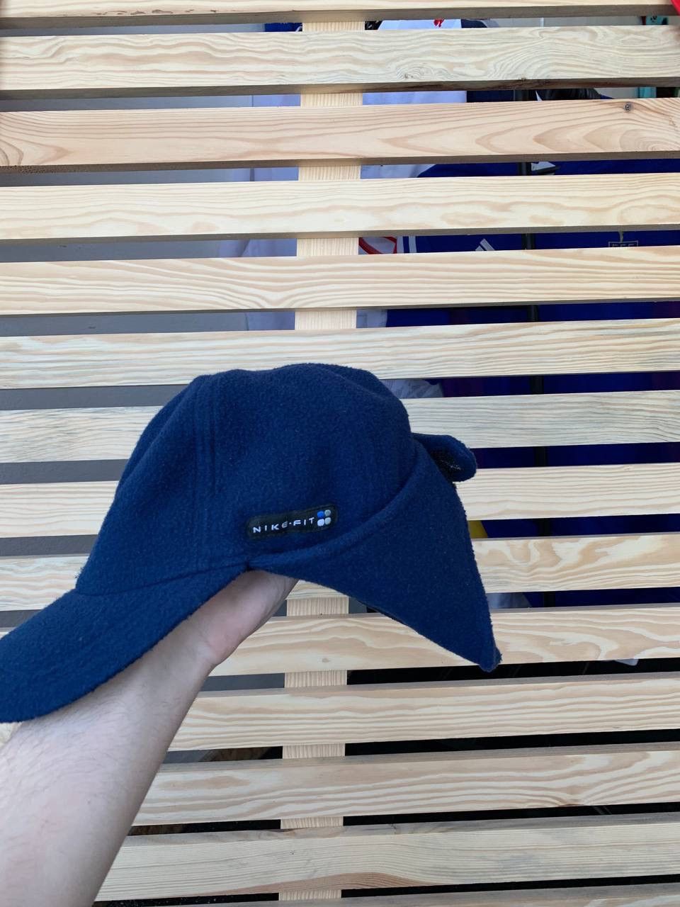 Nike × Vintage Vintage Nike-Fit Navy Fleece 2 In 1 Cap Ear Cover Hat Size ONE SIZE - 11 Thumbnail