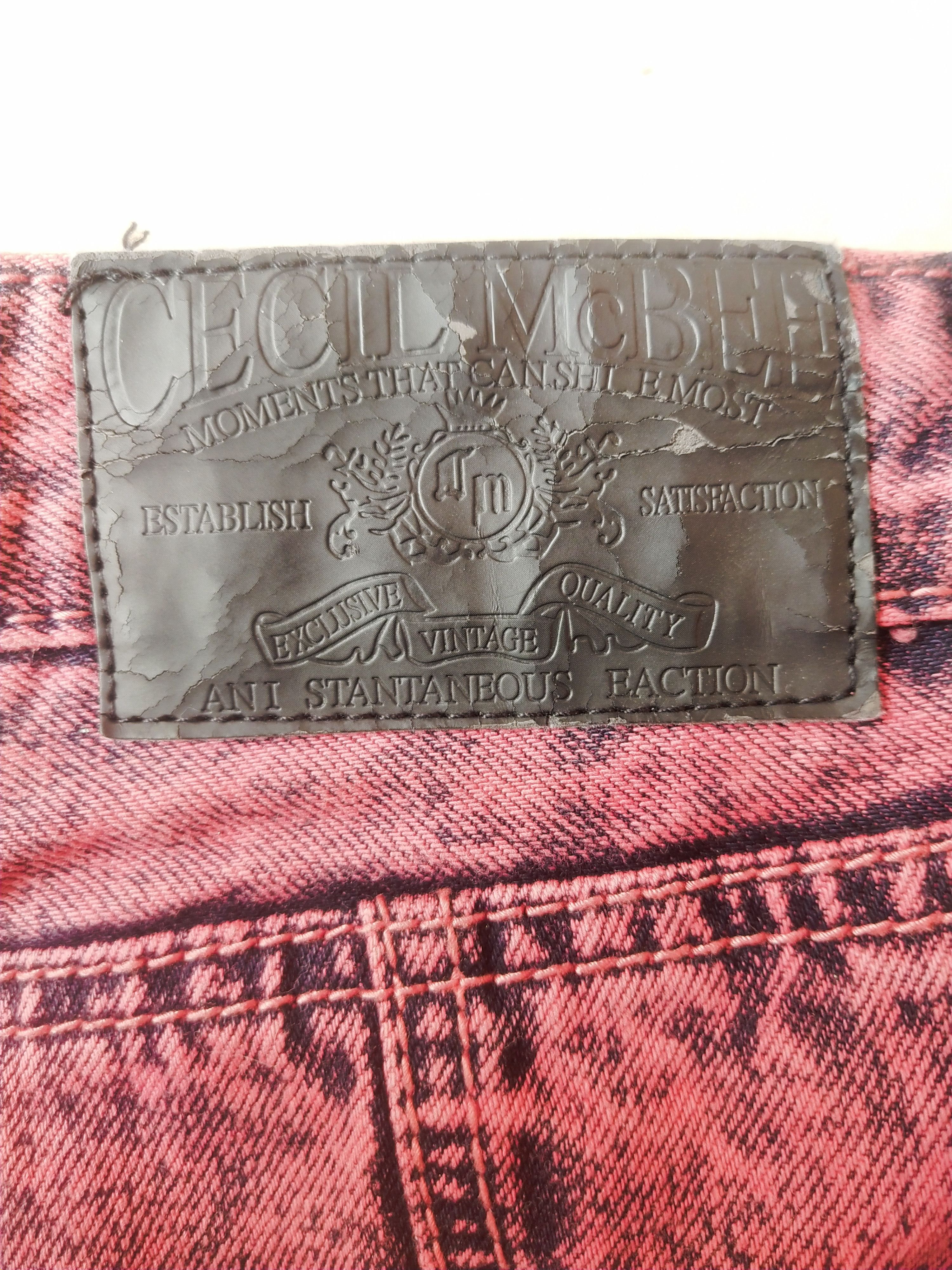 Hysteric Glamour Cecil McBee Studded Red Acid Wash Mini Skirt Size 31" - 5 Thumbnail