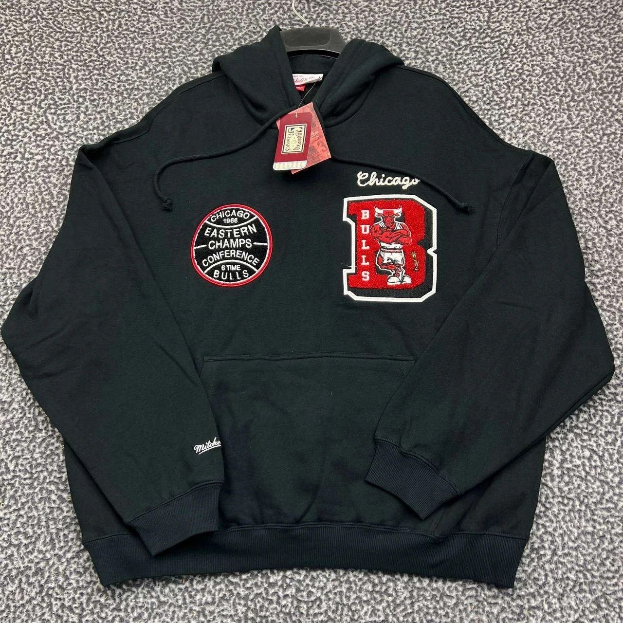 Chicago Bulls Hoodie Men Black NBA Pullover New M