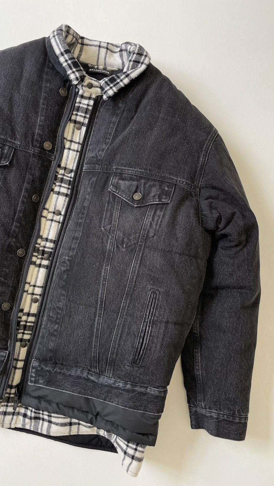 Balenciaga A/W 18 Triple 3 Layer Denim Jacket Size US M / EU 48-50 / 2 - 6 Thumbnail