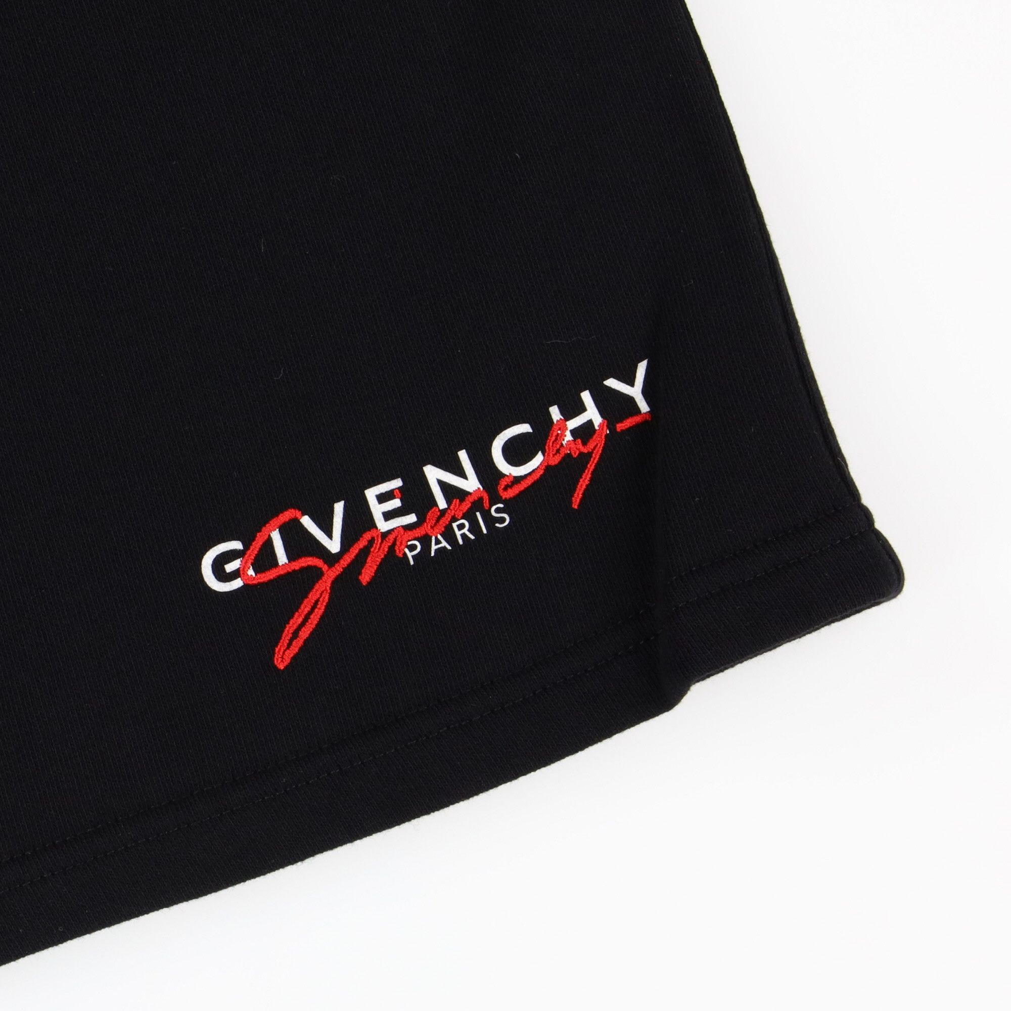 Givenchy Black and Red Embroidered Signature Logo Sweatshorts Size US 30 / EU 46 - 6 Thumbnail
