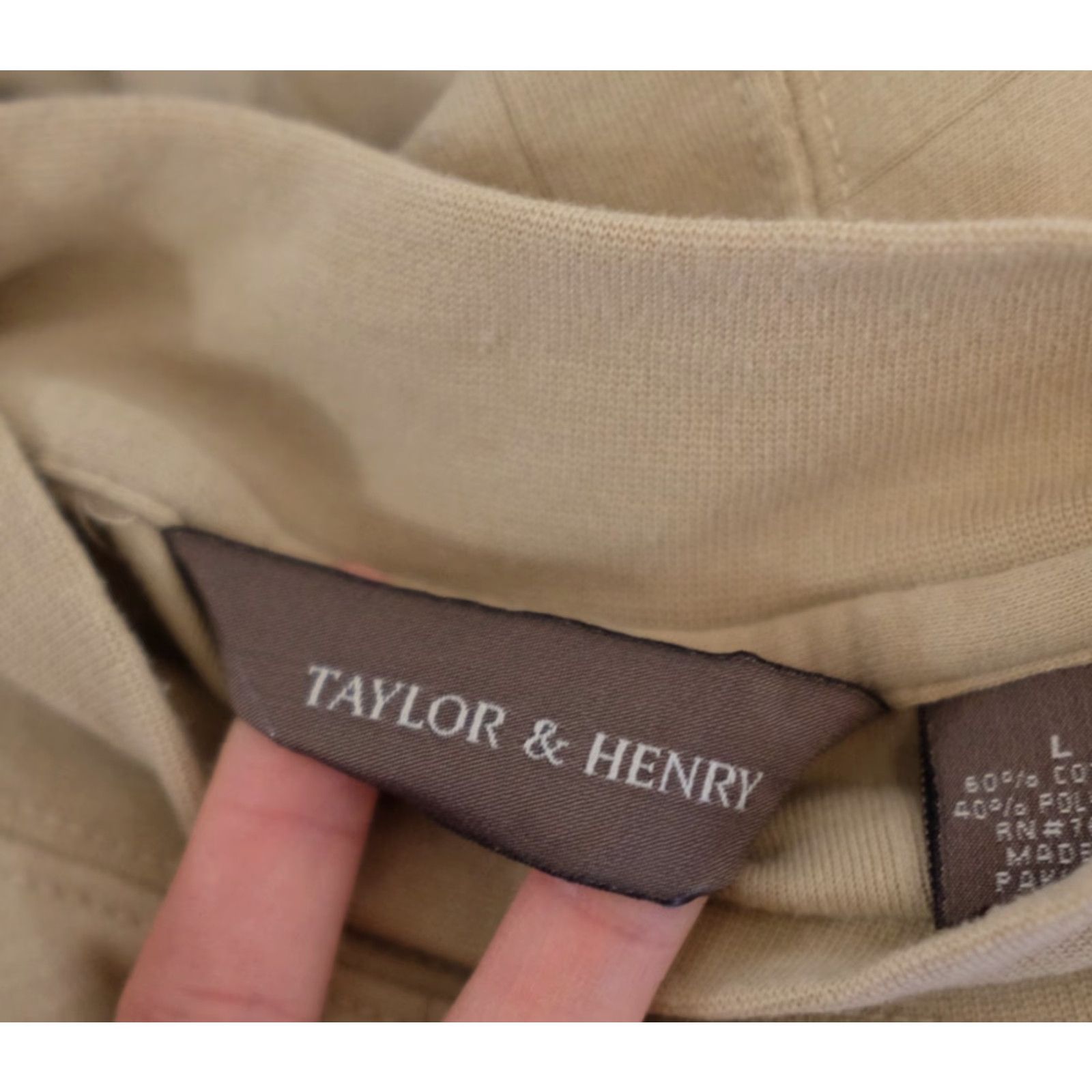 Vintage Taylor & Henry Tan Longsleeve Mock Neck Tee Mens L Cotton/Poly Stretch Shirt Size US L / EU 52-54 / 3 - 7 Thumbnail