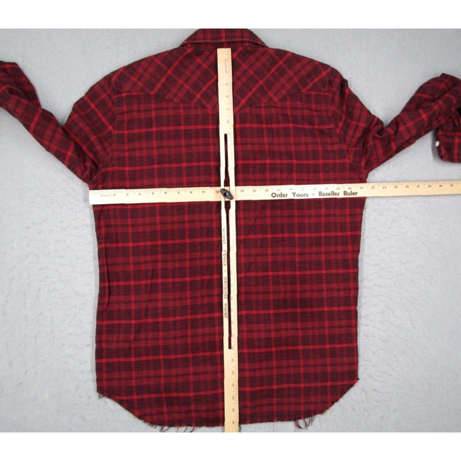 Vintage VINTAGE Six Week Residency Men's Red Plaid Flannel Button-Up Shirt Crew Neck Long Sleeve Casual Workwear Size US L / EU 52-54 / 3 - 6 Thumbnail