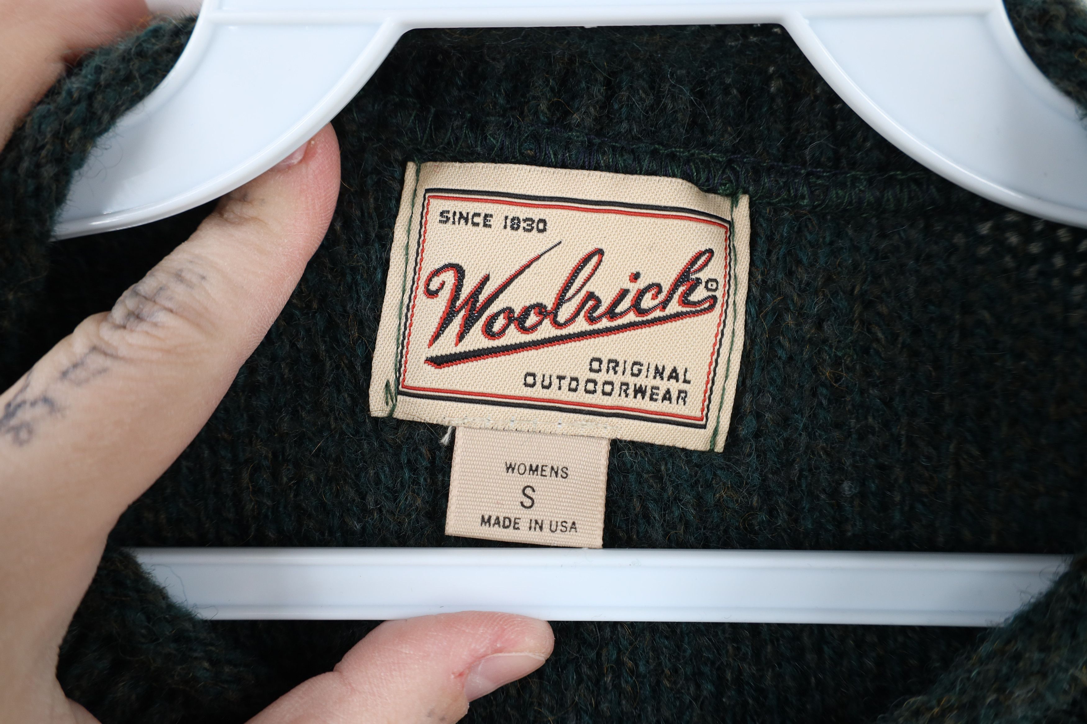 Vintage × Woolrich Woolen Mills Vintage 90s Woolrich Wool Blend Marled Sweater Green USA Size S / US 4 / IT 40 - 5 Thumbnail