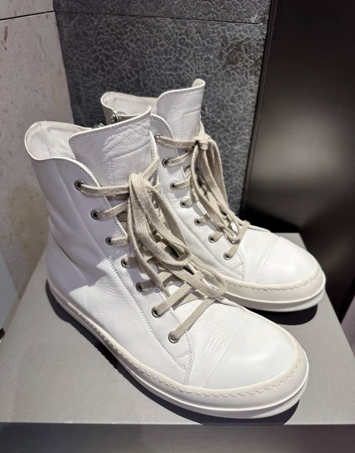 Rick Owens Rick Owens Mainline Milk White High-Top Size US 8 / EU 41 - 3 Thumbnail