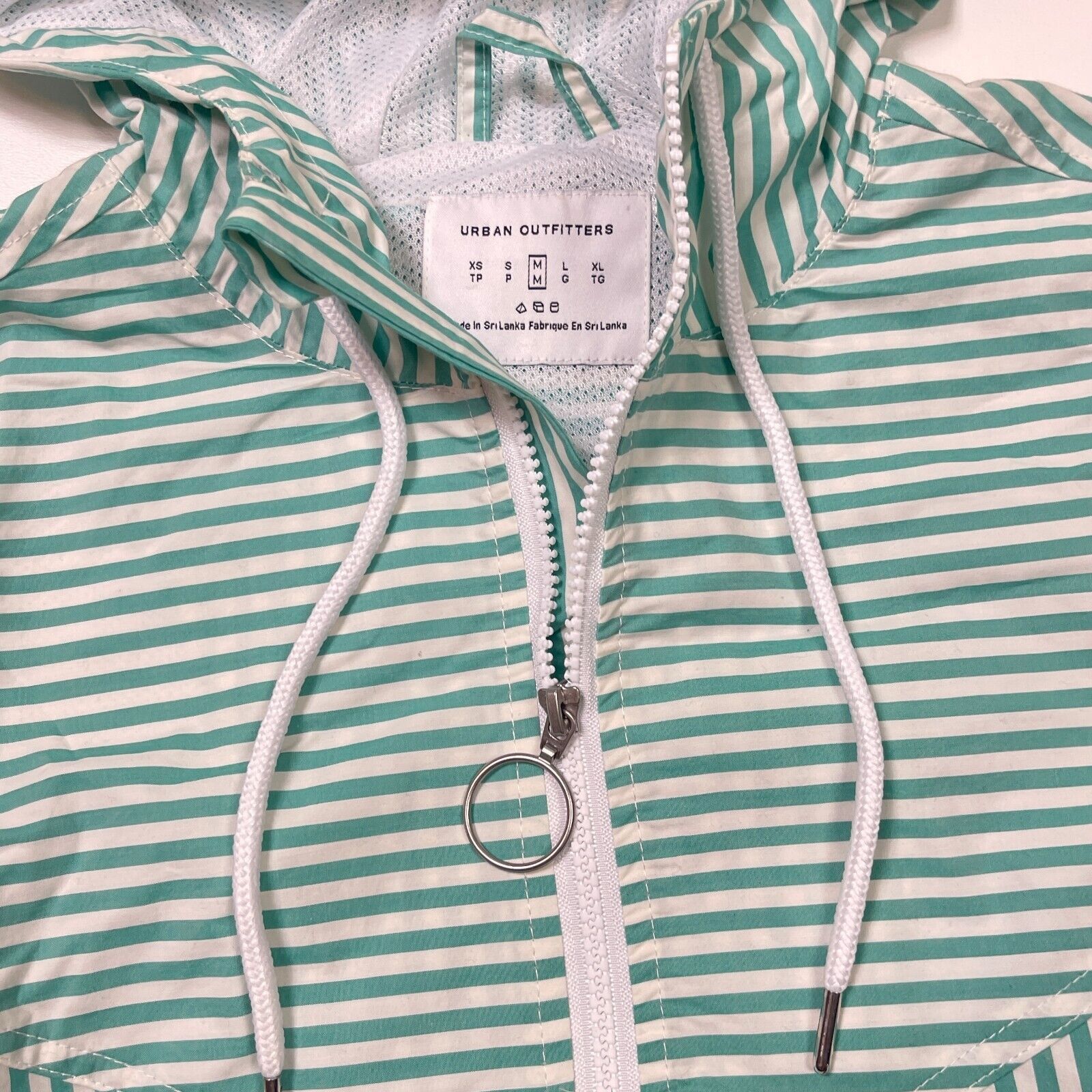 Urban Outfitters urban outfitters teal white striped windbreaker jacket M Size US M / EU 48-50 / 2 - 4 Thumbnail