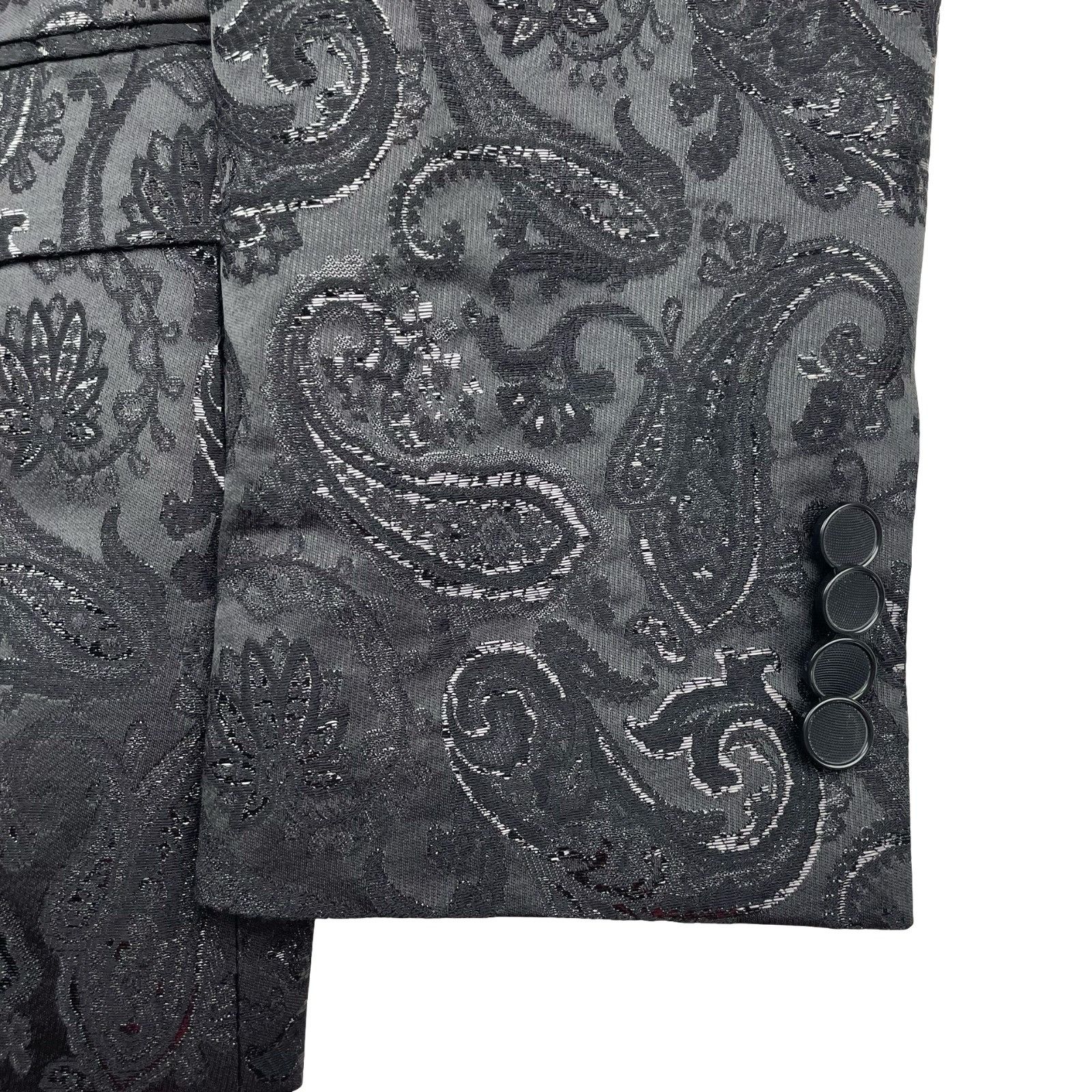 Robert Graham NEW Robert Graham Men's Metallic 2-Button Blazer Black Paisl Size 42R - 4 Thumbnail
