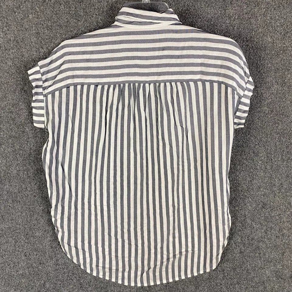 Madewell Madewell Button Up Top Women's XS Striped Half Sleeve Size XS / US 0-2 / IT 36-38 - 6 Thumbnail