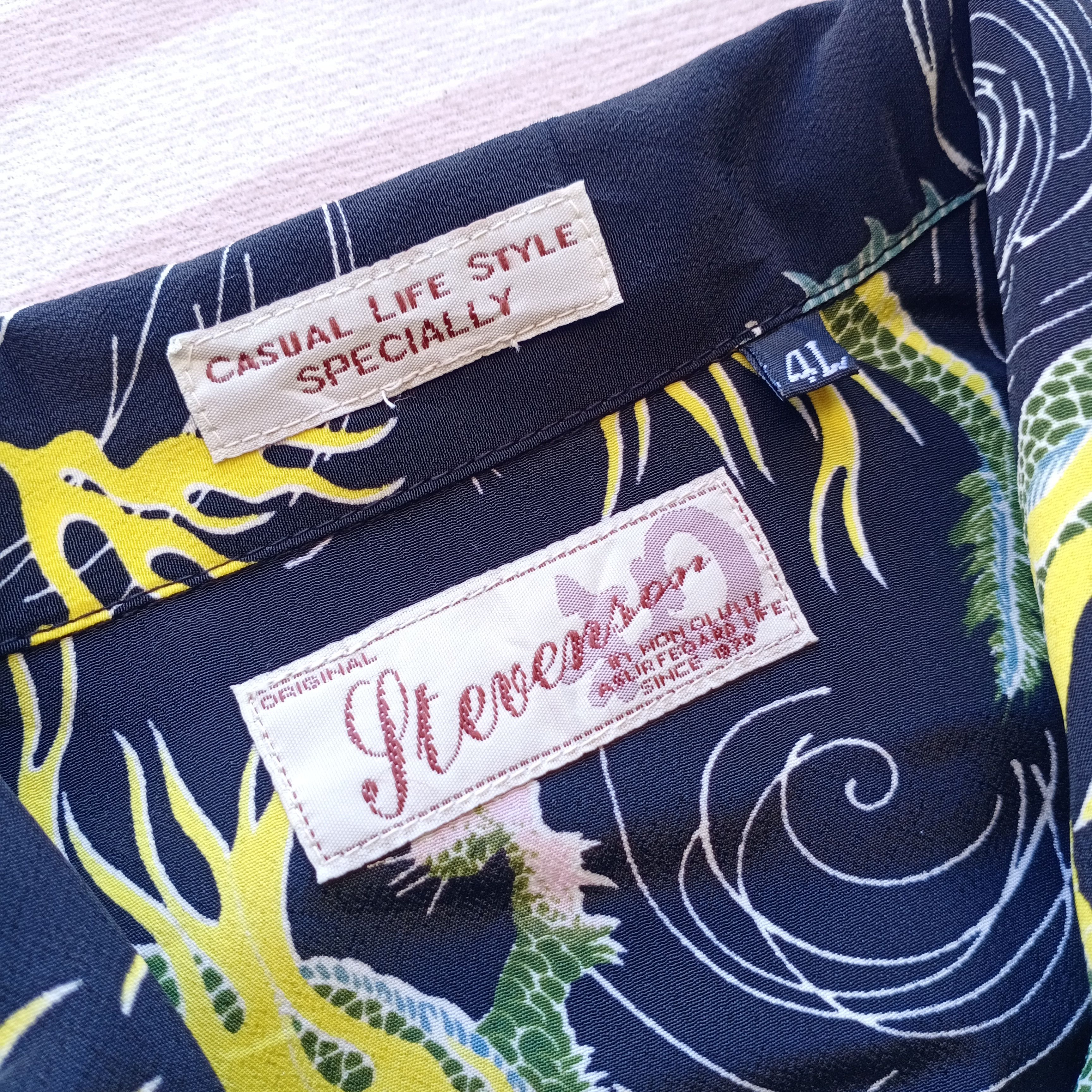 Japanese Brand STEVENSON Dragon Full Print Japanese Hawaii Toyo Sun Surf Size US XL / EU 56 / 4 - 3 Thumbnail