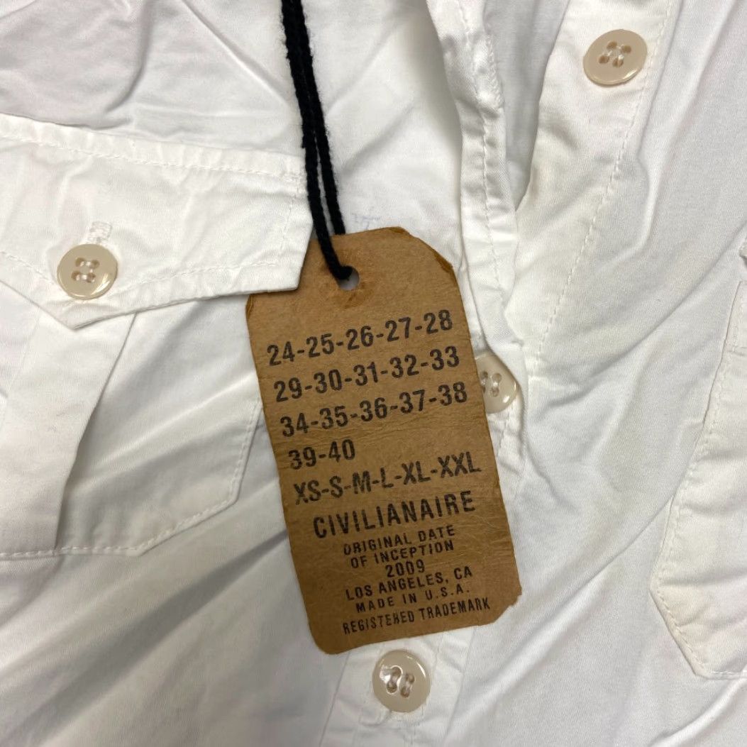 Vintage Civilianaire Wash And Wear Shirt Womens Medium White Cotton Pockets Button Up Size M / US 6-8 / IT 42-44 - 5 Thumbnail