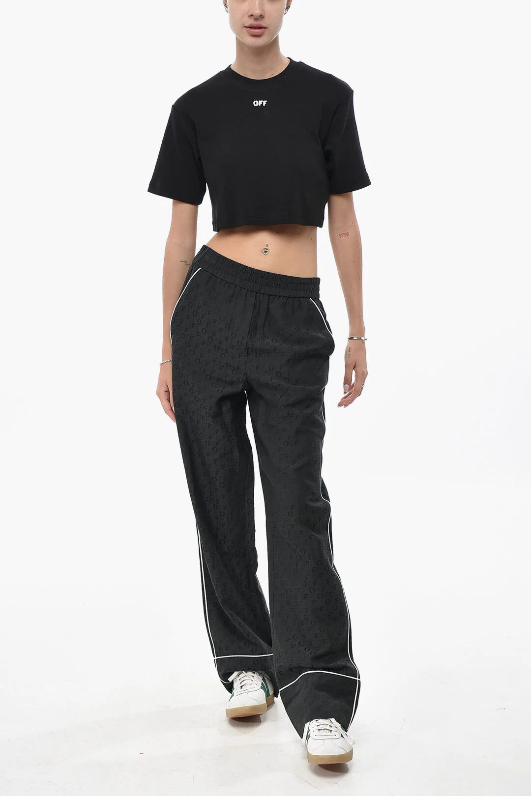 Off-White og1mm0426 Silk-Blend Jacquard Monogram Trouser in Black Size 26" / US 2 / IT 38 - 4 Thumbnail