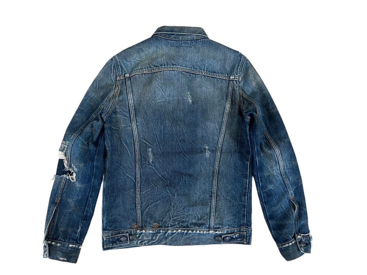 R13 R13 Italy Distressed Waxed Denim Trucker Jacket Type 3 Size US XS / EU 42 / 0 - 2 Thumbnail