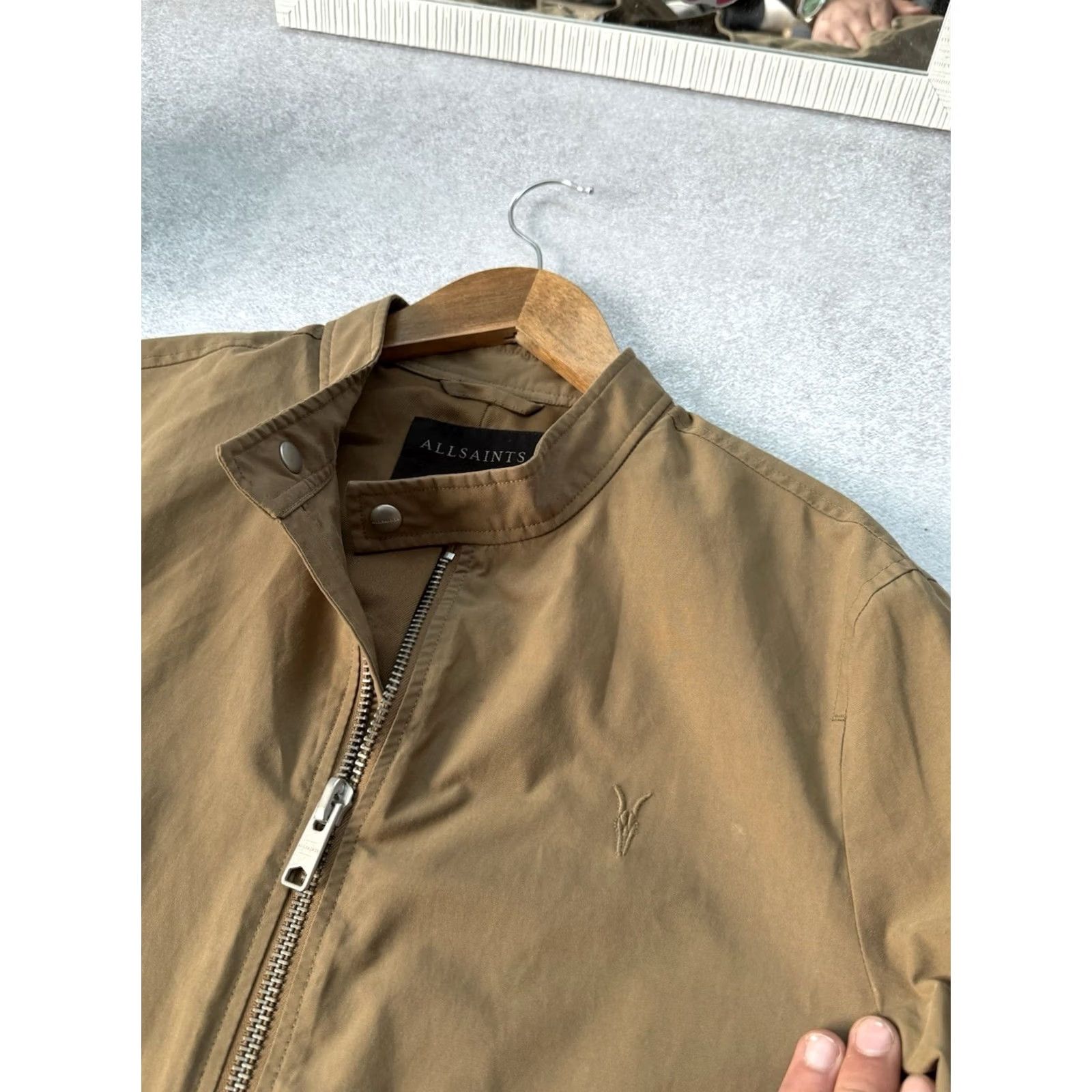 Allsaints AllSaints Jacket Biker Nylon Beige Mens Size S/M City Vintage 1990s USA Italy Streetwear Designer Tailored Zip Black? Size US S / EU 44-46 / 1 - 5 Thumbnail