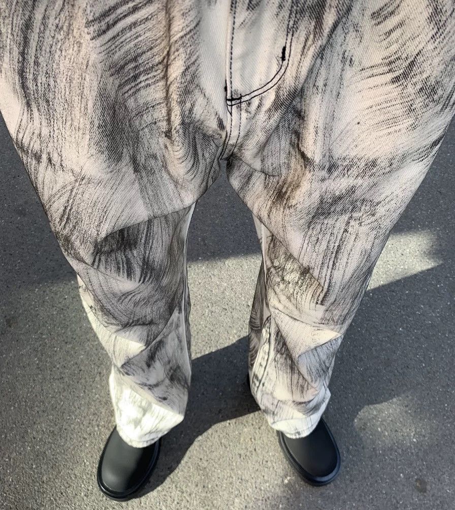 Japanese Brand × Vintage Avant garde fashion painted jeans pants Size US 34 / EU 50 - 5 Thumbnail