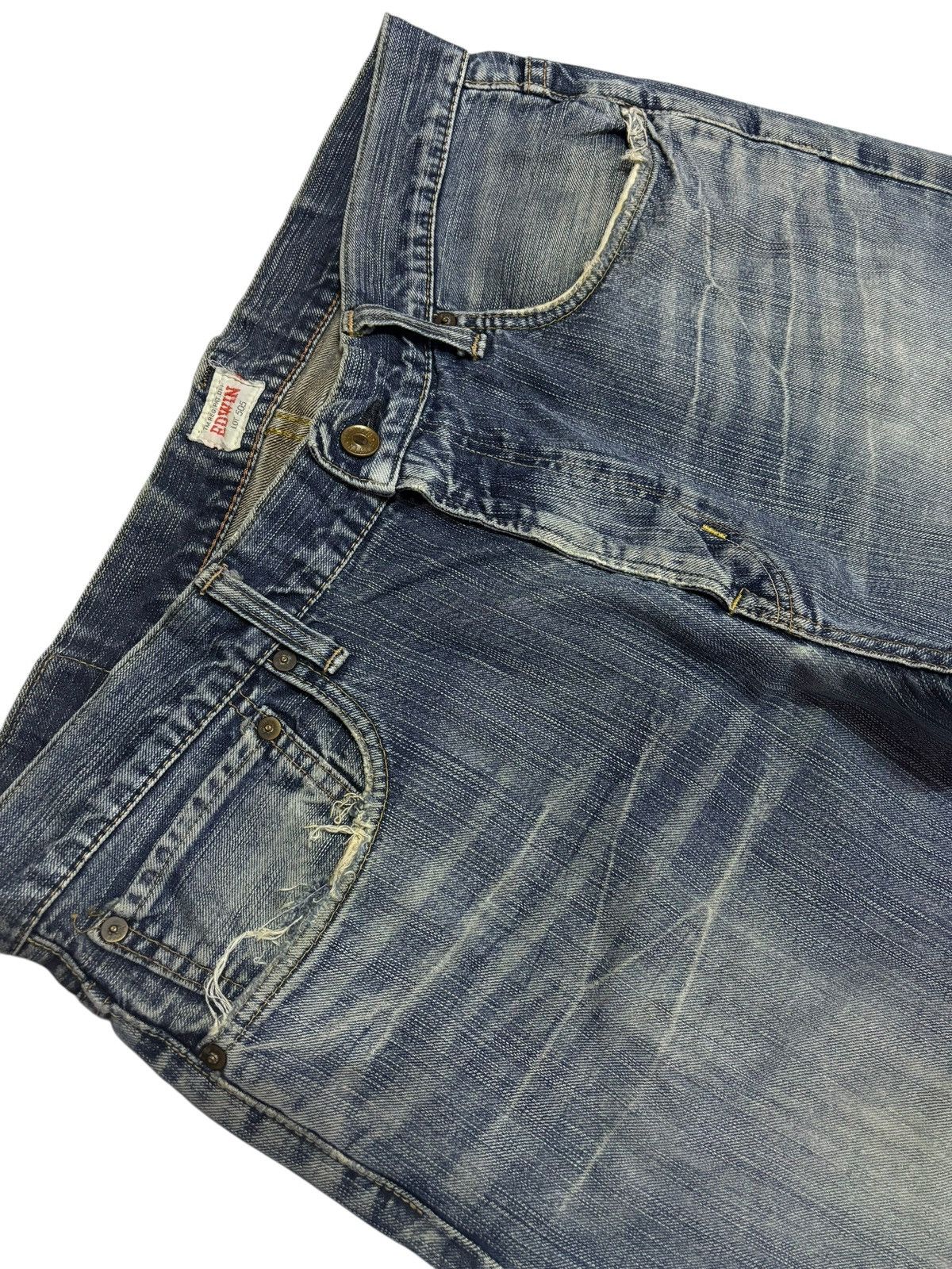 Edwin Vtg 90s Edwin Buckle Orange Tags Short Jeans Size US 36 / EU 52 - 5 Thumbnail