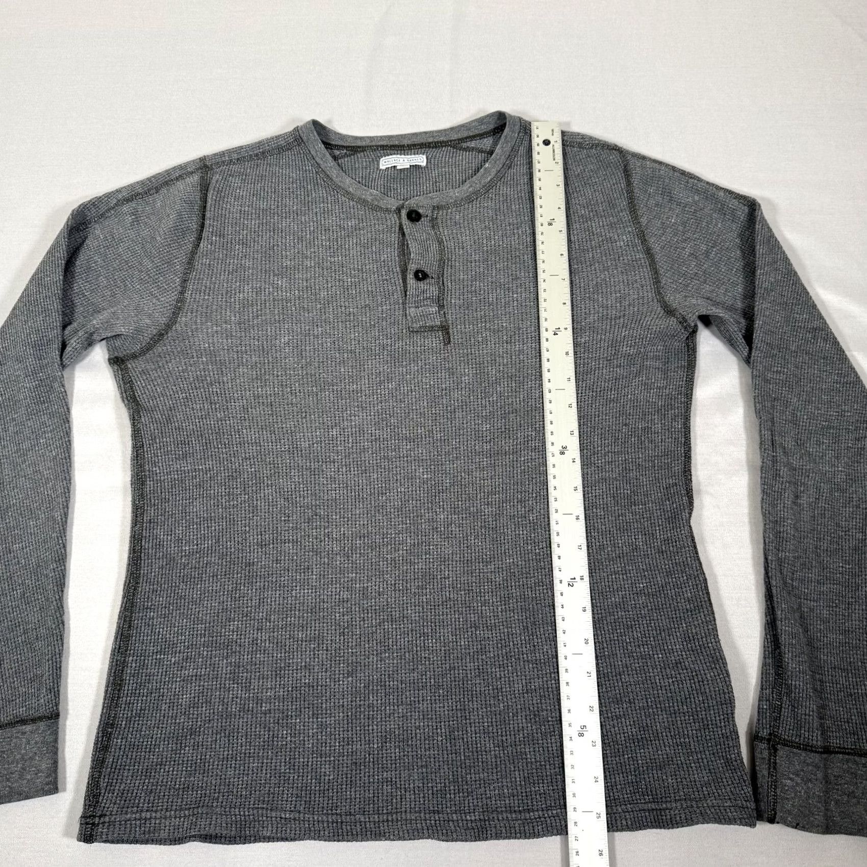 Wallace & Barnes Wallace & Barnes Shirt Mens M Gray Thermal Henley Long Sleeve Knit Cotton Size US M / EU 48-50 / 2 - 5 Thumbnail