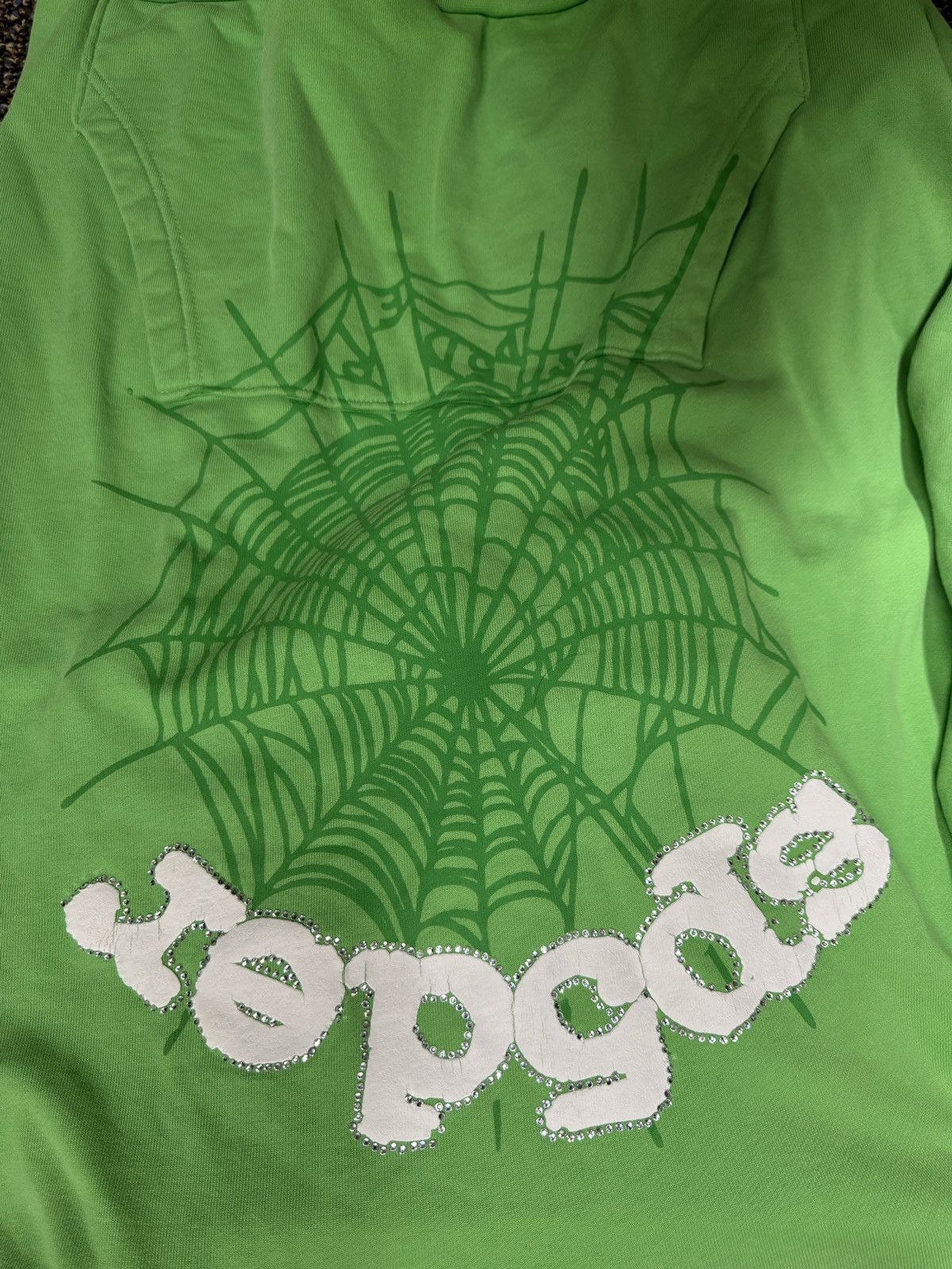 Sp5der Sp5der green slime web hoodie, OG web young thug size XL Size US XL / EU 56 / 4 - 6 Thumbnail