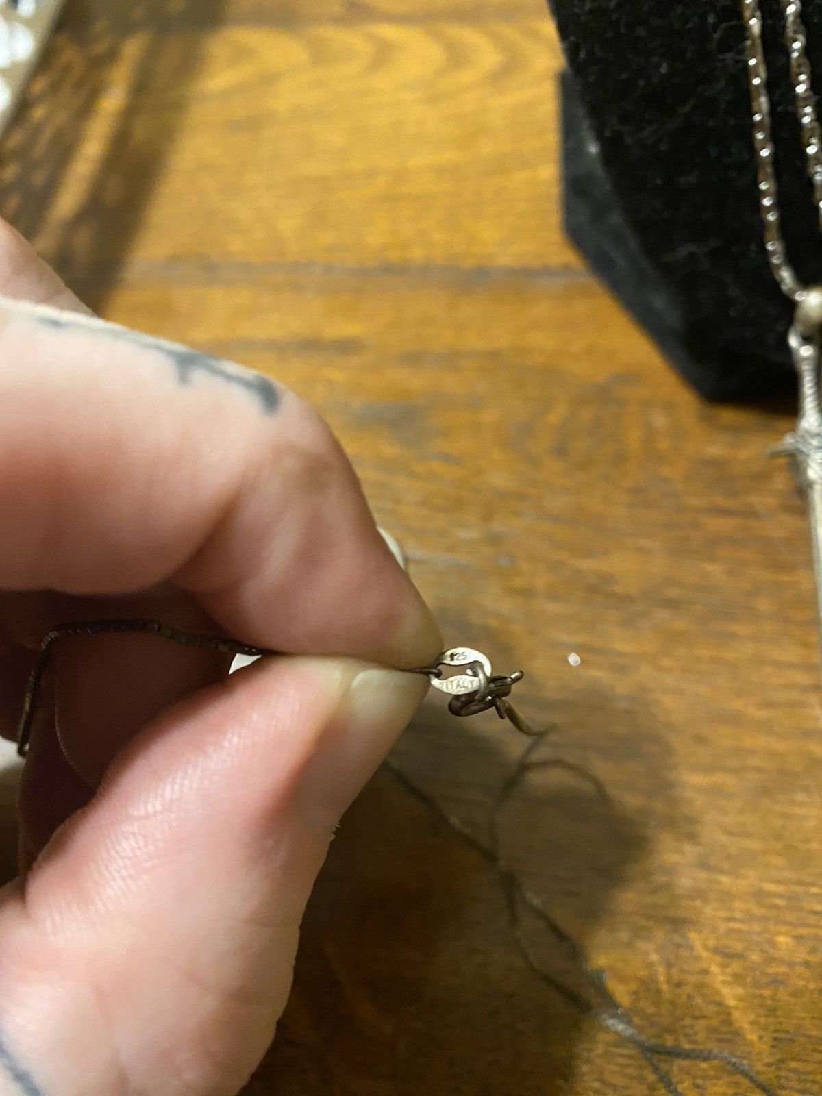 Vintage pentagram pendant & chain 925 silver Size ONE SIZE - 2 Thumbnail