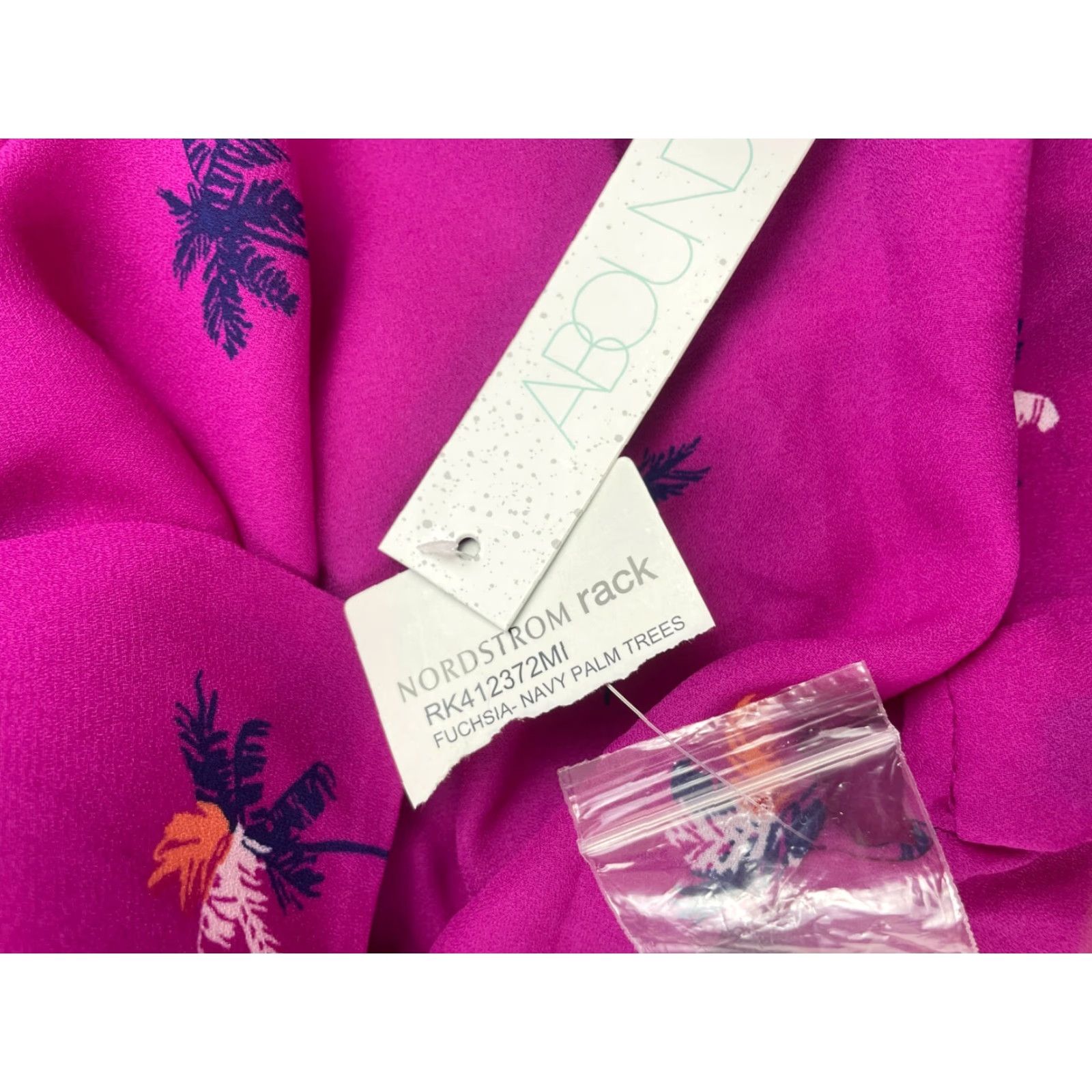 Vintage ABOUND Cropped Top Women's XL Purple "Coconut Tree" Pocket Button Up Tee NWT Shirt Size XL / US 12-14 / IT 48-50 - 6 Thumbnail