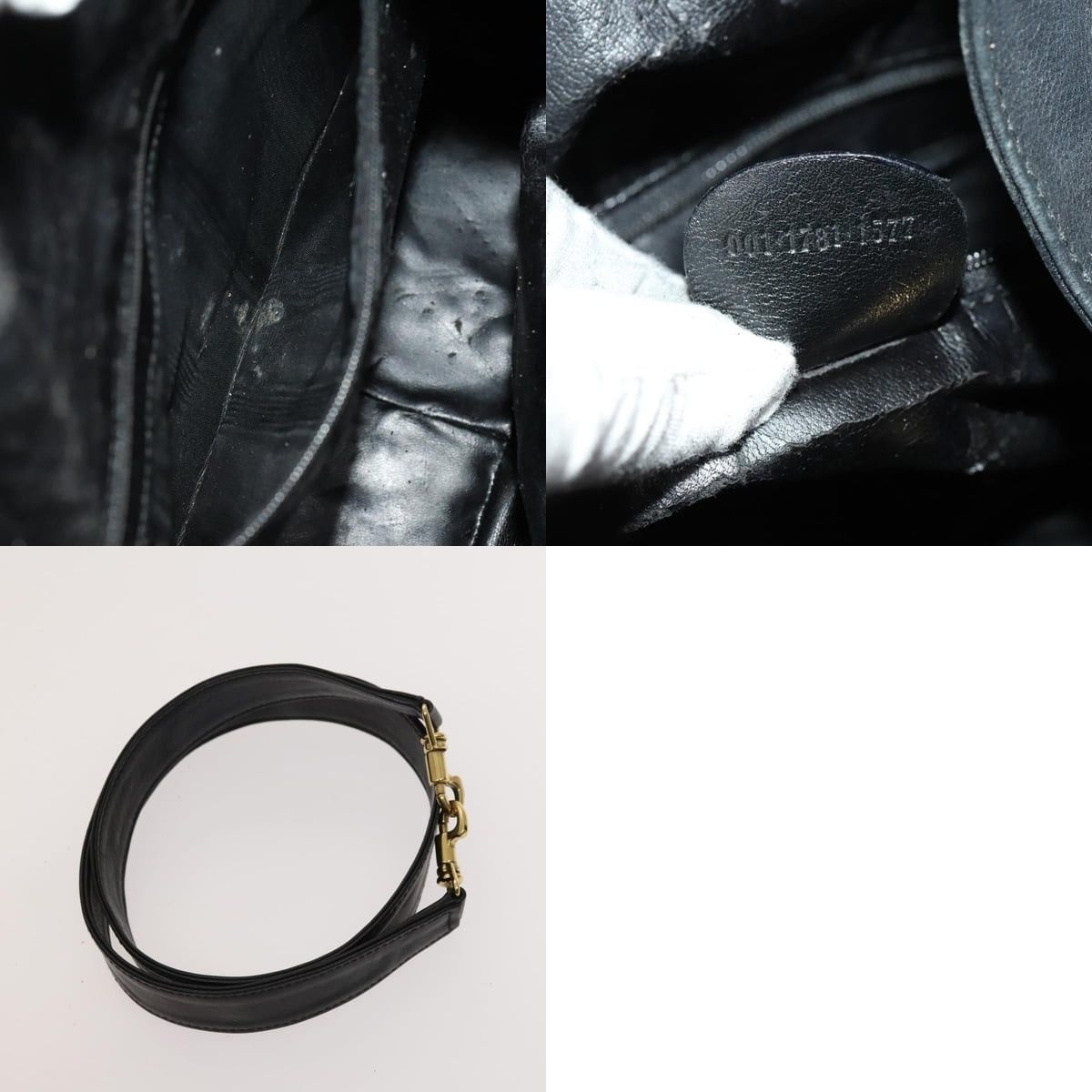 Gucci GUCCI Bamboo Handbag Leather Black Gold 001 1781 001 1781 Size ONE SIZE - 12 Thumbnail