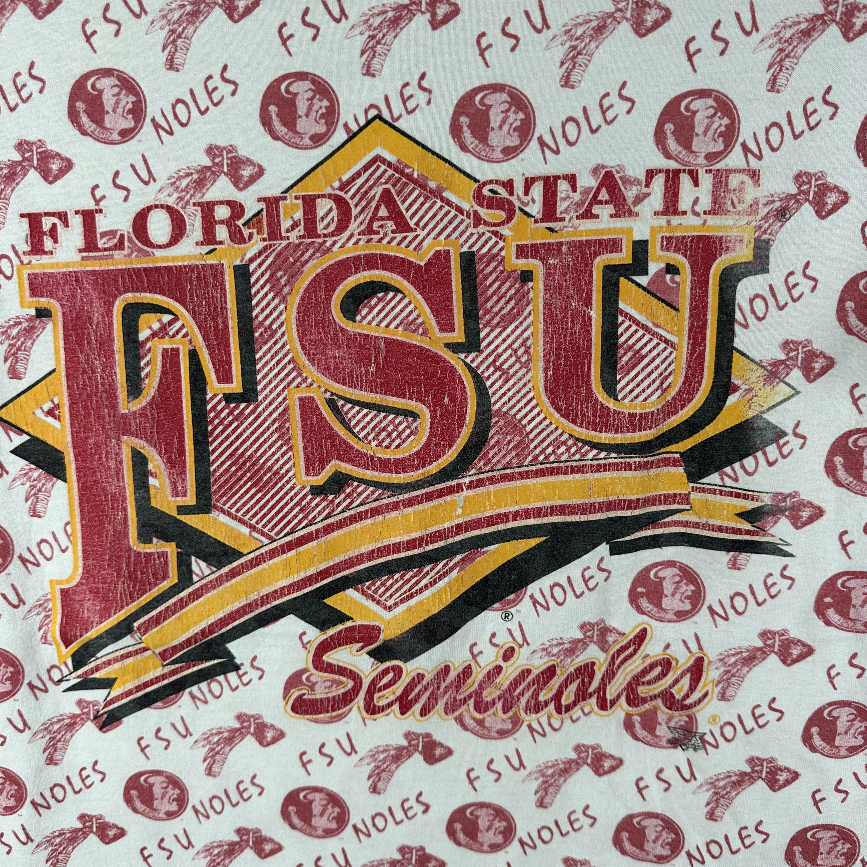 Vintage Vintage 90s FSU Seminoles NCAA AOP Single Stitch T-shirt Size US M / EU 48-50 / 2 - 2 Thumbnail