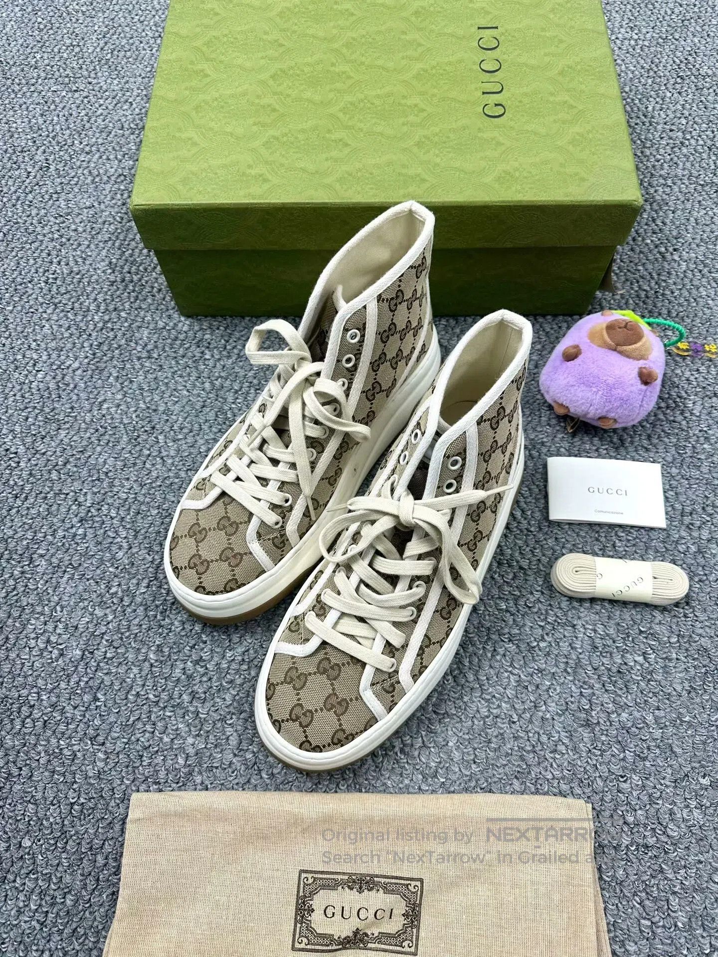 Gucci Guicci Brown Monogrammed Thick Sole High-Top Sports Shoes| Size US 9 / EU 42 - 1 Thumbnail