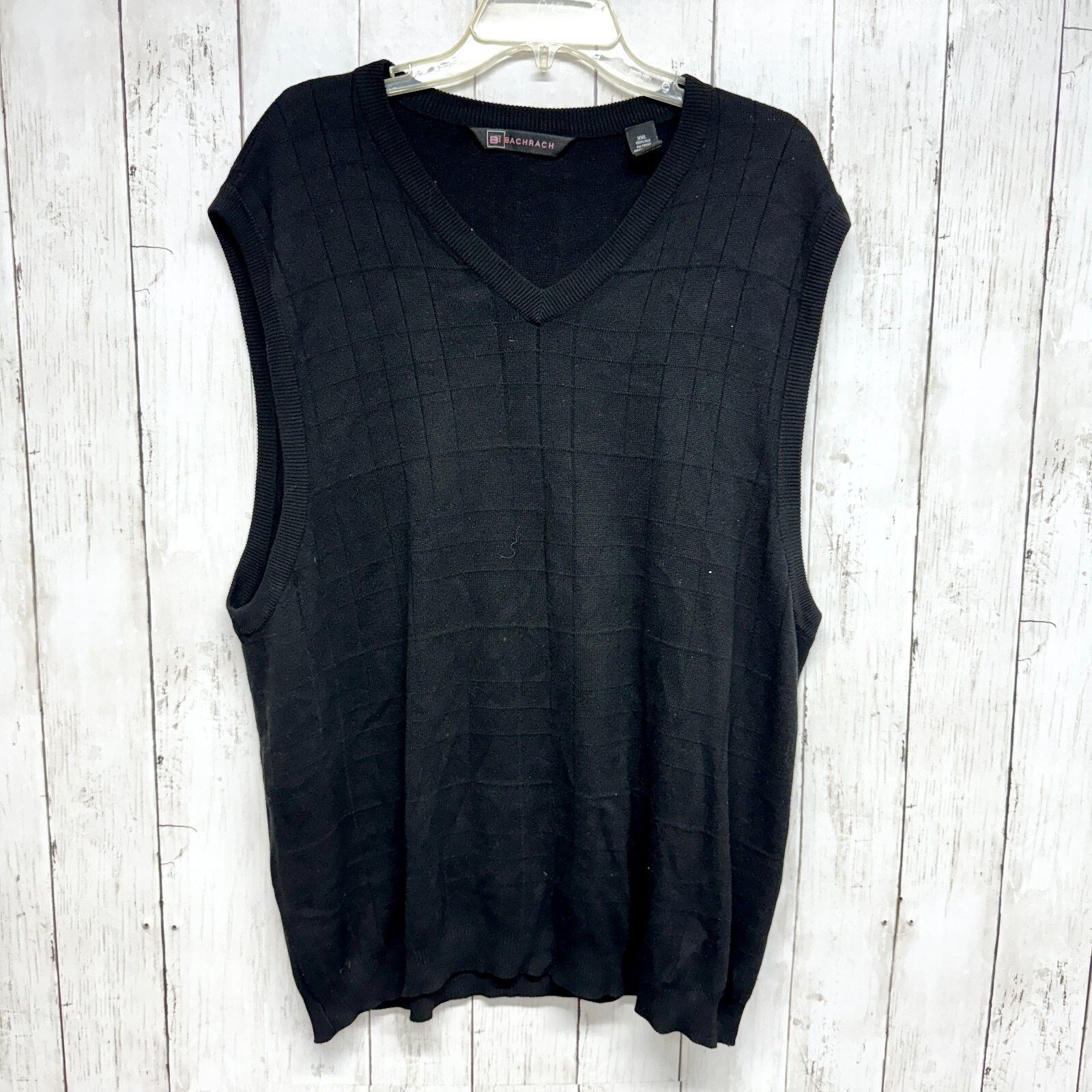 Bachrach Bachrach Vest XXL Sleeveless Silk V Neck Sweater Vest Black Size US XXL / EU 58 / 5 - 1 Thumbnail