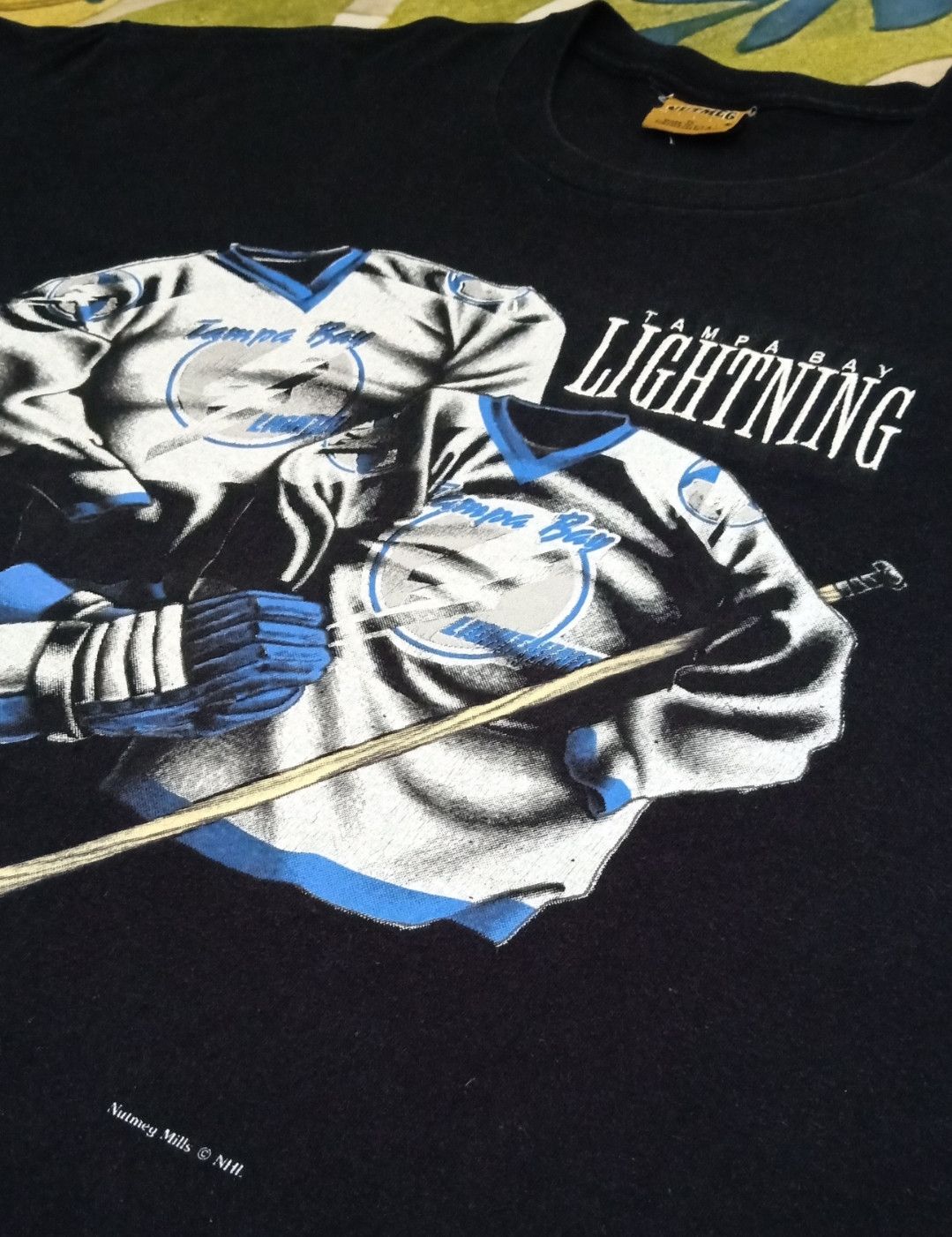 NHL × Nutmeg × Vintage Vintage 90s NHL Tampa Bay Lightning T-shirt Size US XXL / EU 58 / 5 - 6 Thumbnail