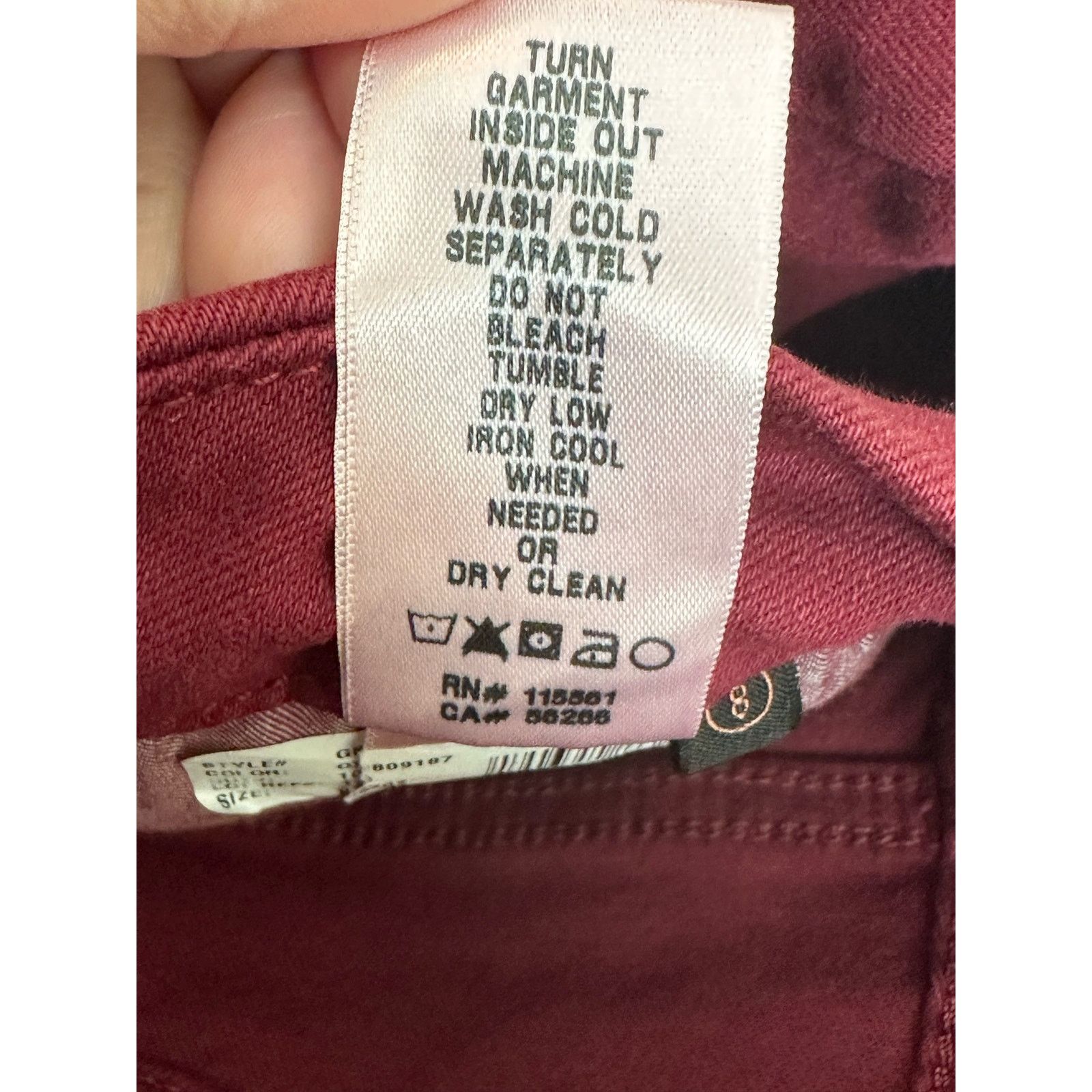 7 For All Mankind Jen7 red legging ankle stretch jeggings jeans size 8 Size 30" / US 8 / IT 44 - 6 Thumbnail